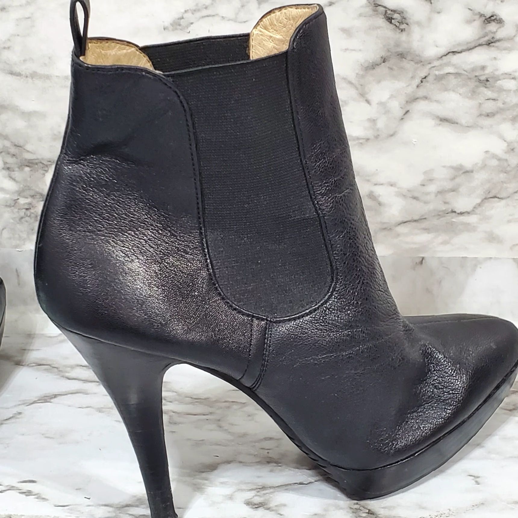Michael Kors Michael Kors Boots Women's Chelsea Black Leather Stiletto Heel Chelsea Career Cocktail 7 Size US 7 / IT 37 - 5 Thumbnail