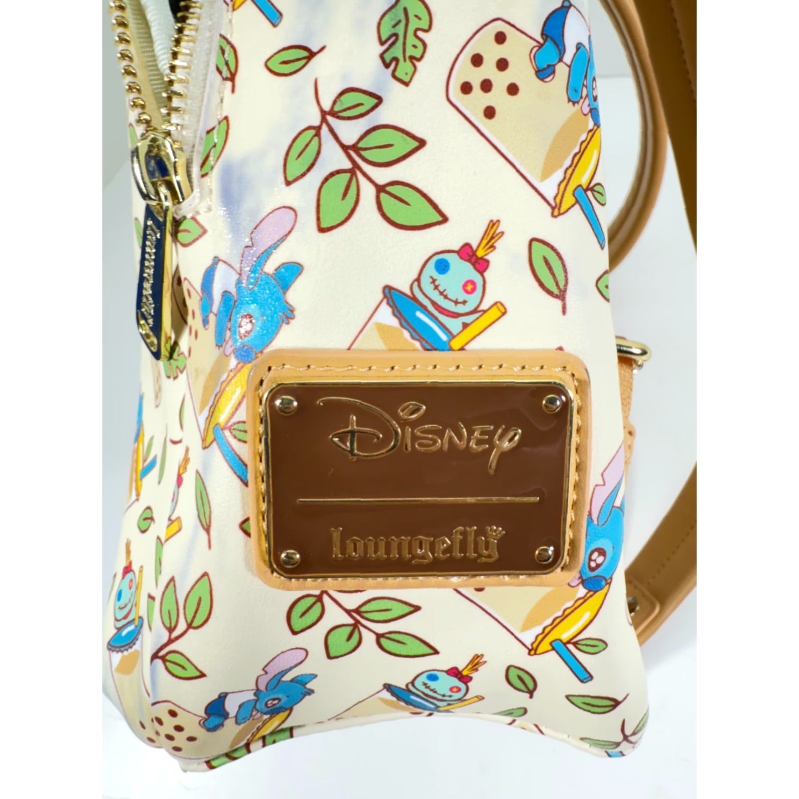Vintage Loungefly Backpack Disney Lilo & Stitch Boba Mini Cream Purse Womens Zip Zipper Bag Size ONE SIZE - 5 Thumbnail