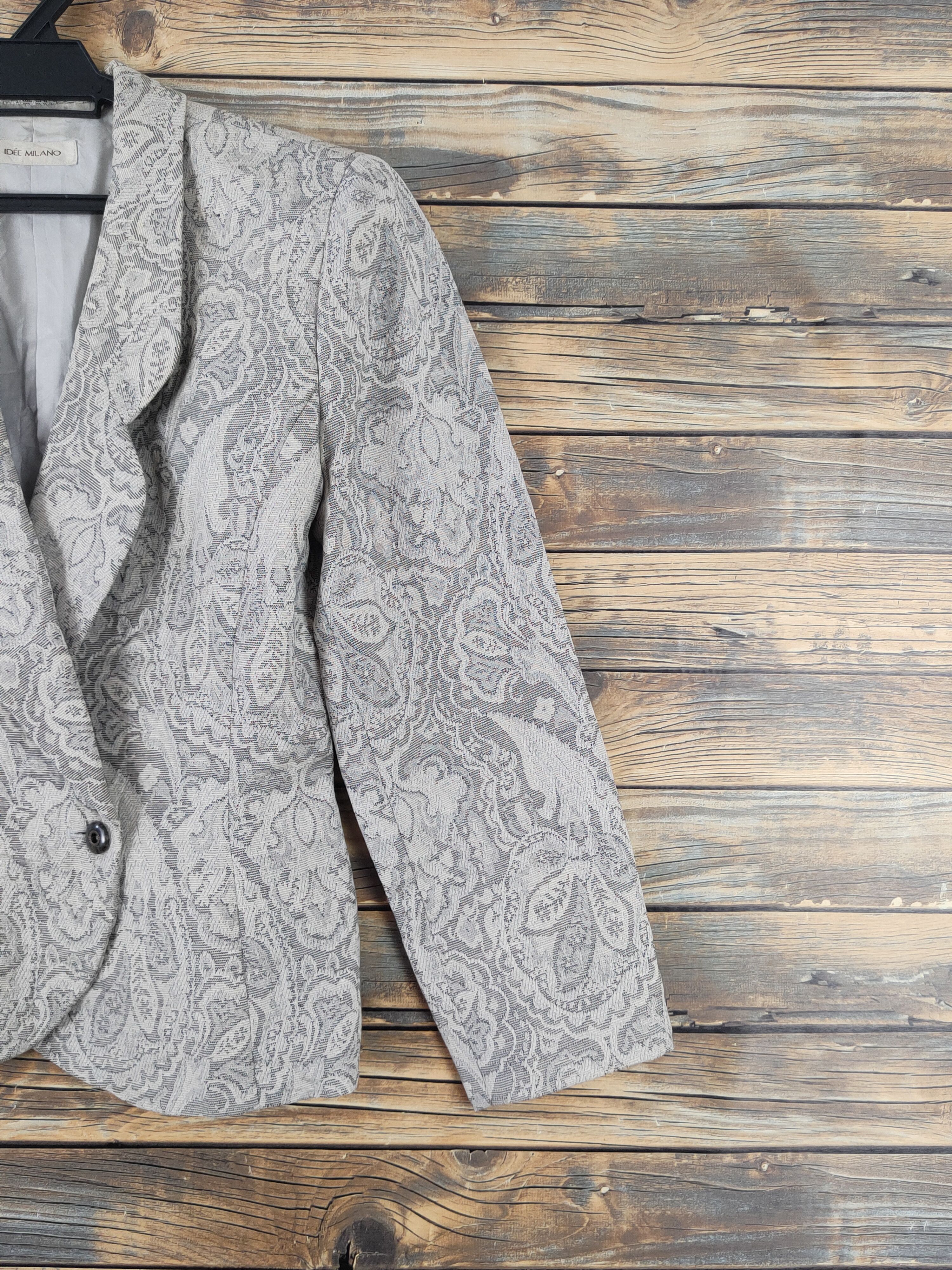 Japanese Brand × Vintage Retro Vintage Design 💥 Idee Milano Gray Blazers Size S / US 4 / IT 40 - 5 Thumbnail