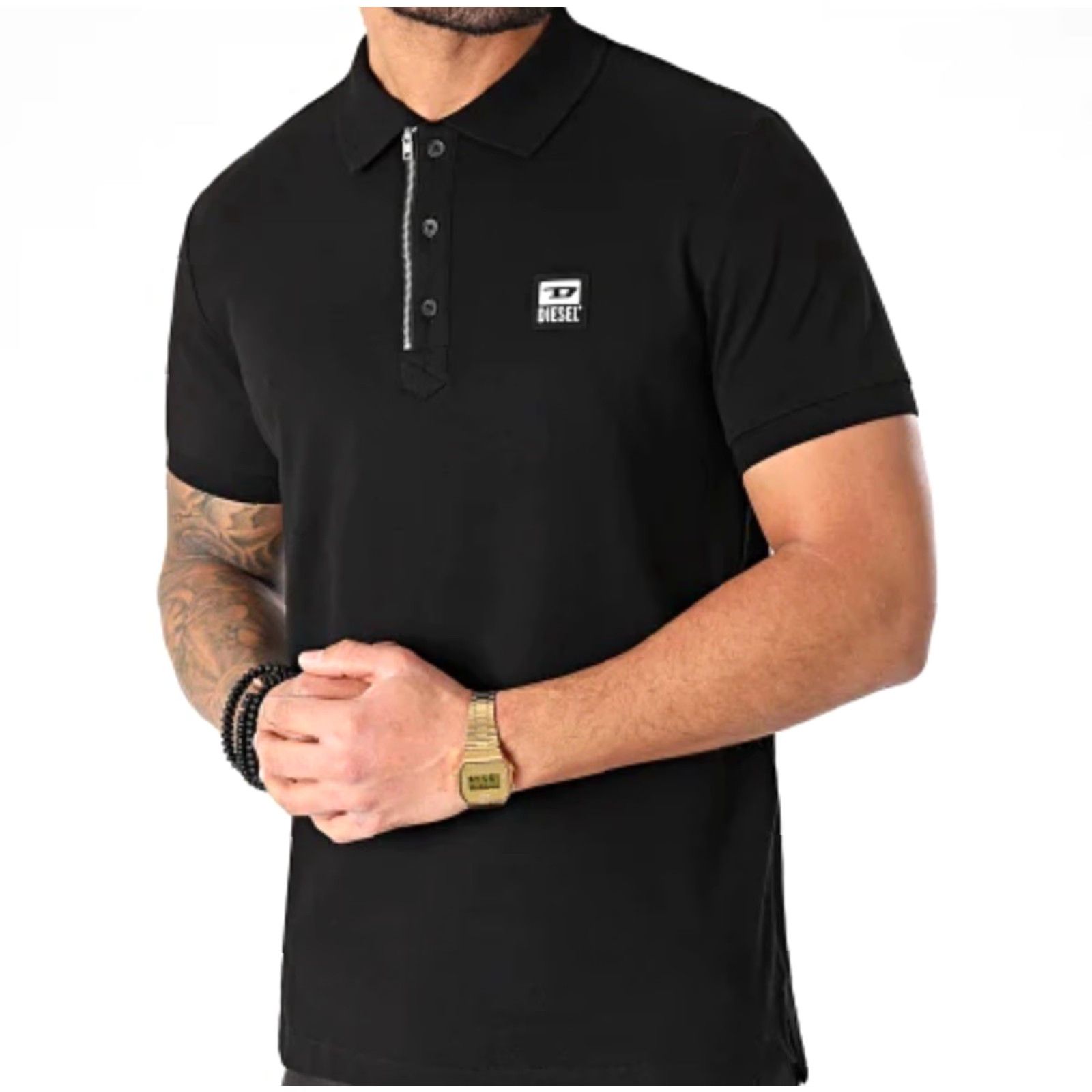 Diesel Diesel Polo Shirt Zip Classic Opium Style Rare L/XL Black Mens Size US L / EU 52-54 / 3 - 2 Thumbnail