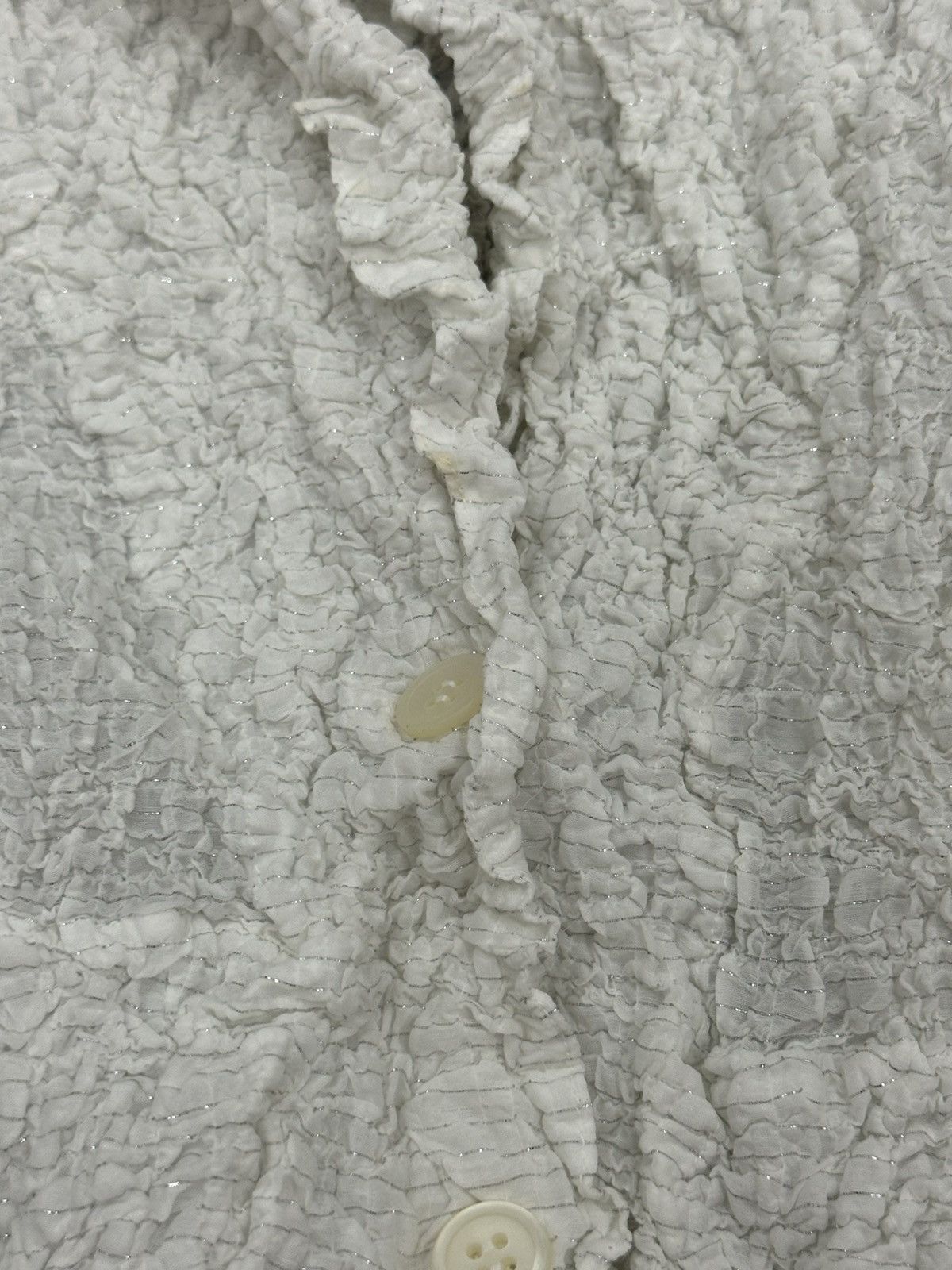 Pleats Please Issey Miyake Issey Miyake Me Frilled Jacket White Cotton/Polyester Japan Size US S / EU 44-46 / 1 - 9 Thumbnail