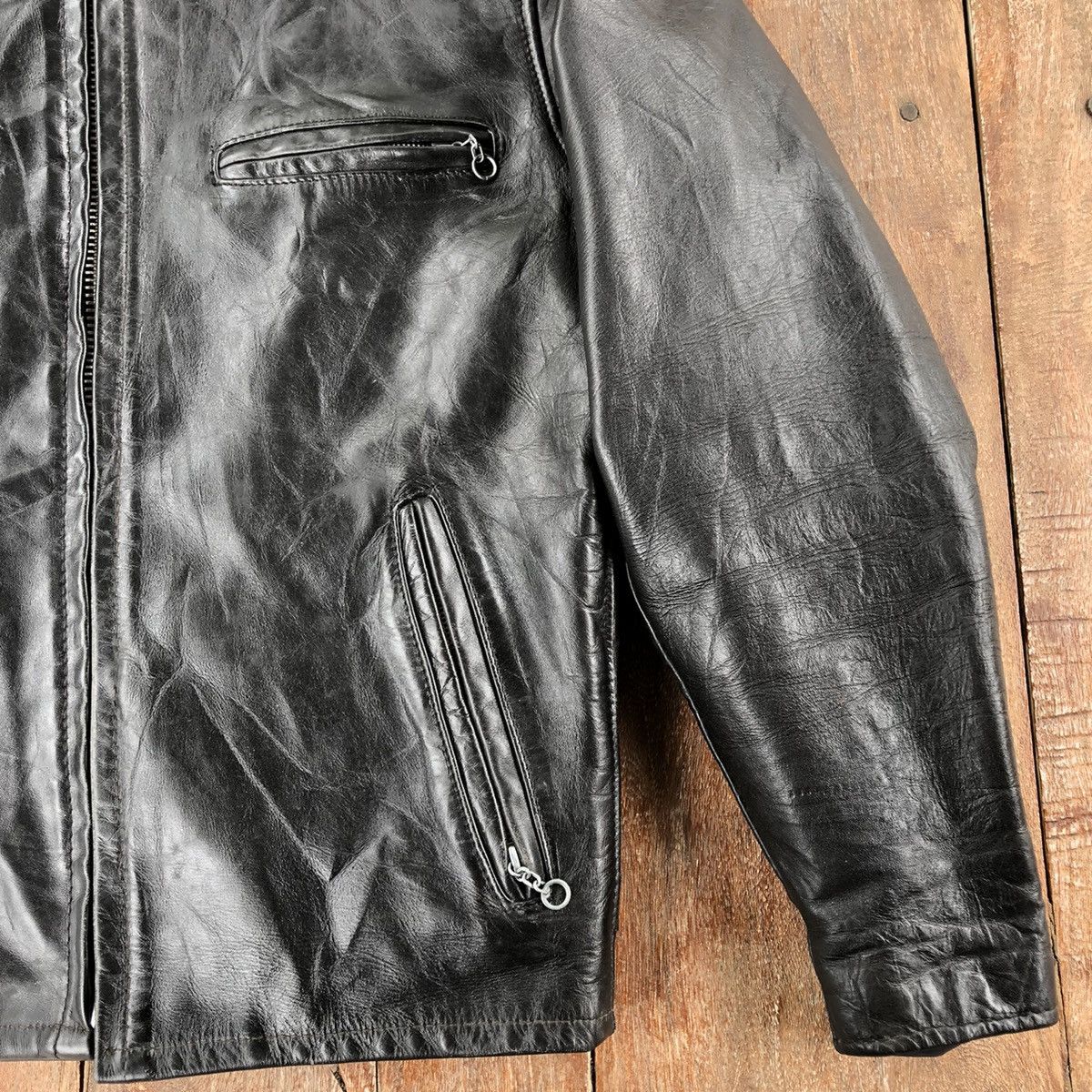 Schott Vintage Schott Leather Jacket Made In USA Size US L / EU 52-54 / 3 - 11 Thumbnail