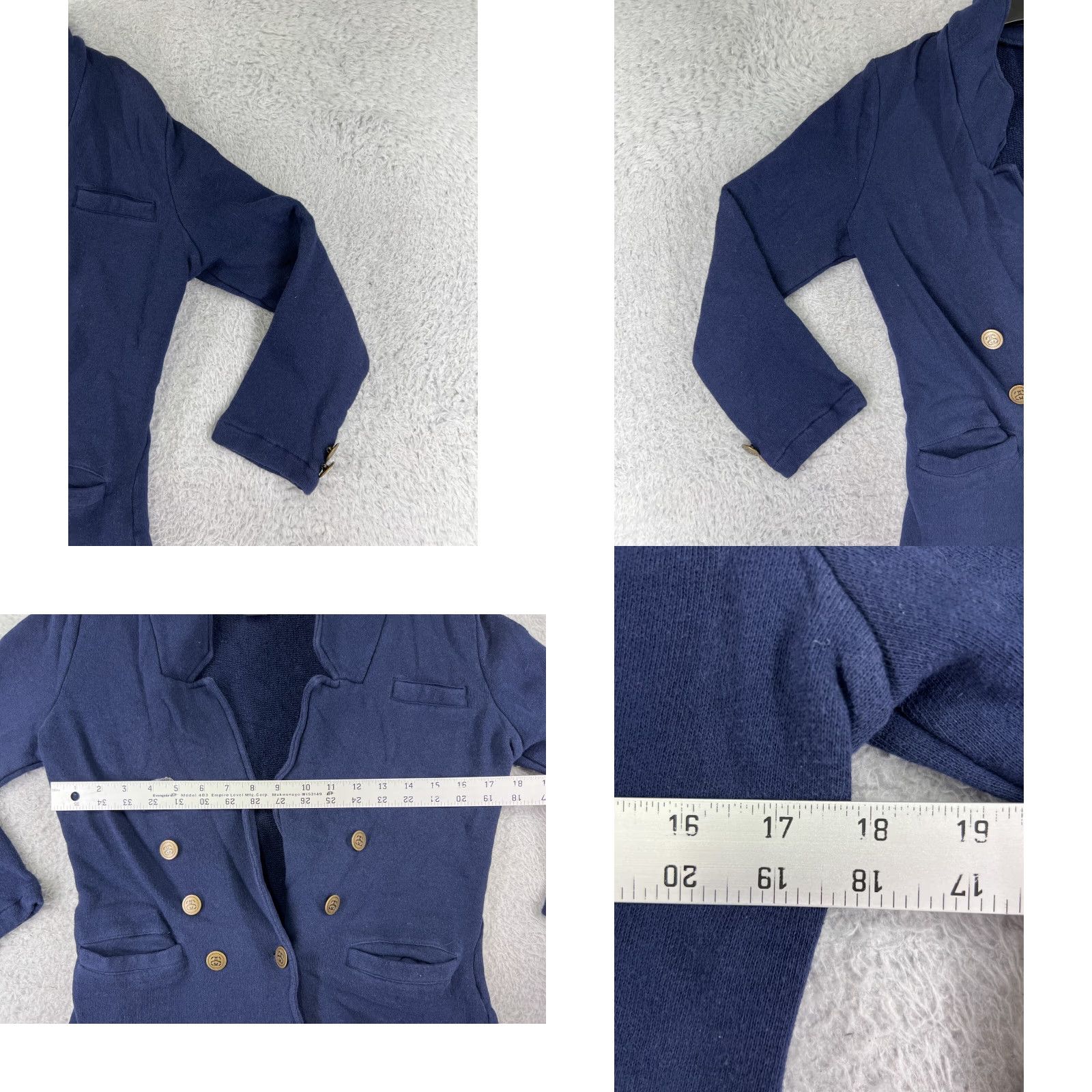 Vintage Stussy Blazer Jacket Womens M Blue Cotton French Terry Casual Coat Short Sleeve Button Front Size M / US 6-8 / IT 42-44 - 8 Thumbnail