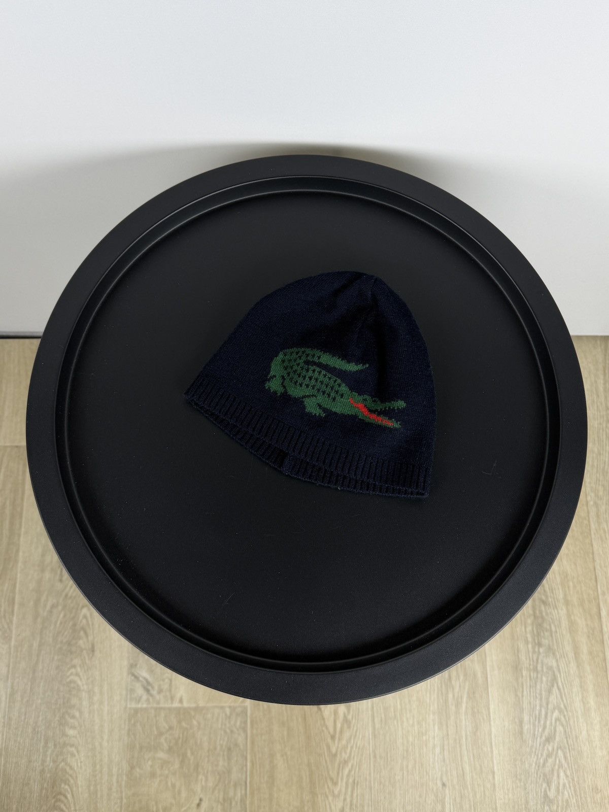 Lacoste Lacoste Wool Beanie Hat Navy Blue Big Crocodile Logo Vintage Size 26 - 1 Thumbnail