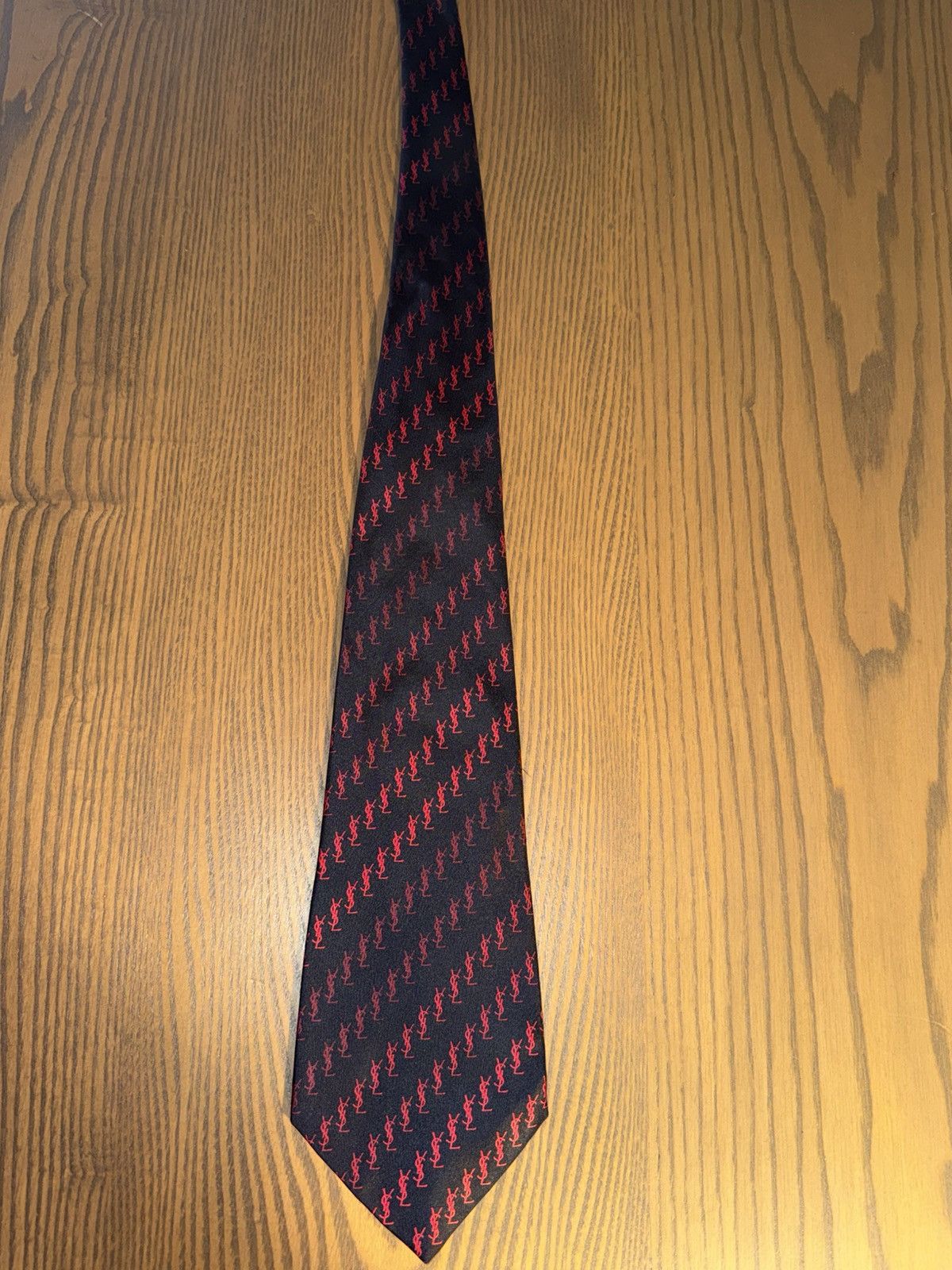 Yves Saint Laurent Yves Saint Laurent Vintage Monogram Pattern Tie Size ONE SIZE - 1 Thumbnail