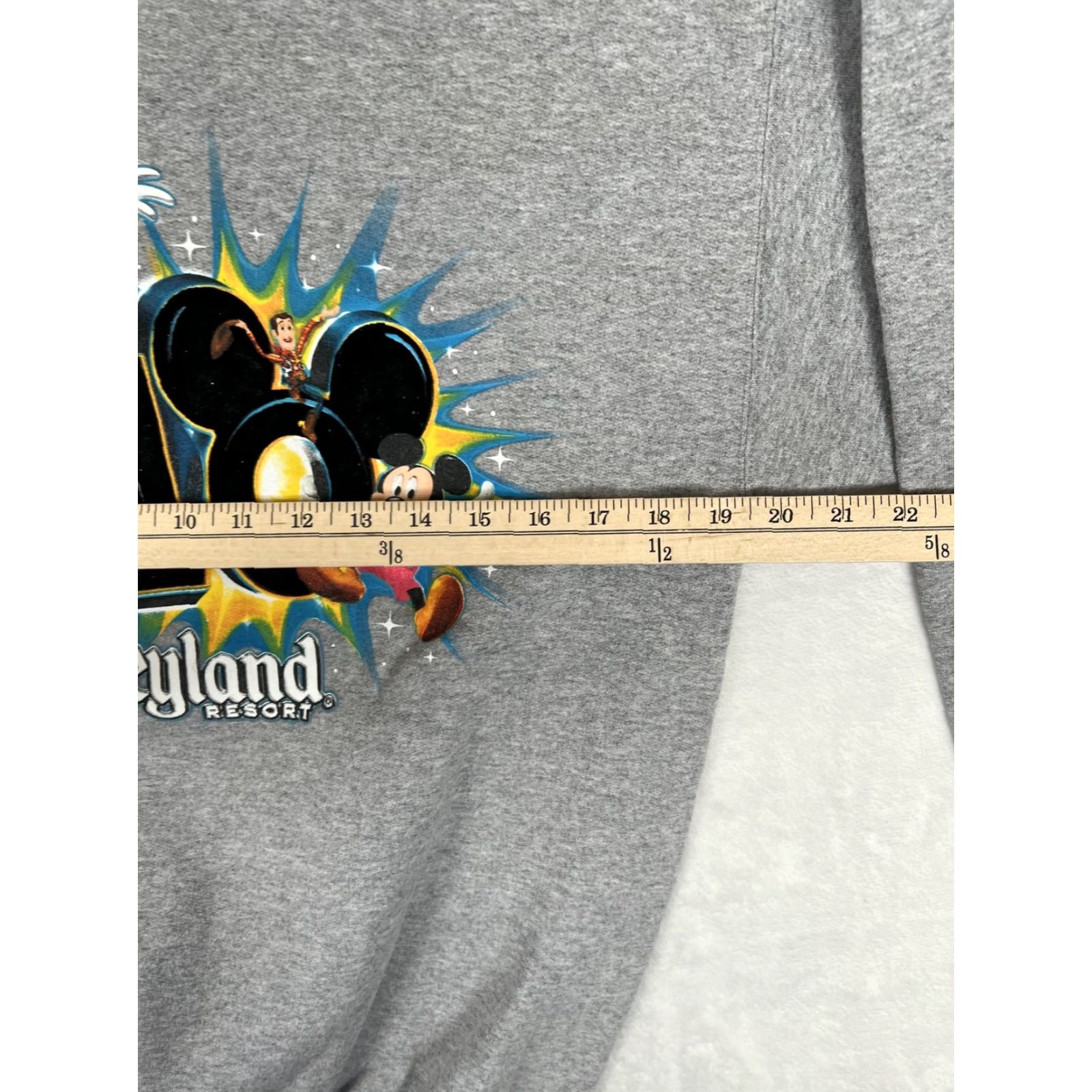 Vintage Disneyland Resort Sweatshirt Mens Small Gray Mickey Fleece Graphic 2010 Disney Toy Story Theme Woolless? Size US S / EU 44-46 / 1 - 6 Thumbnail