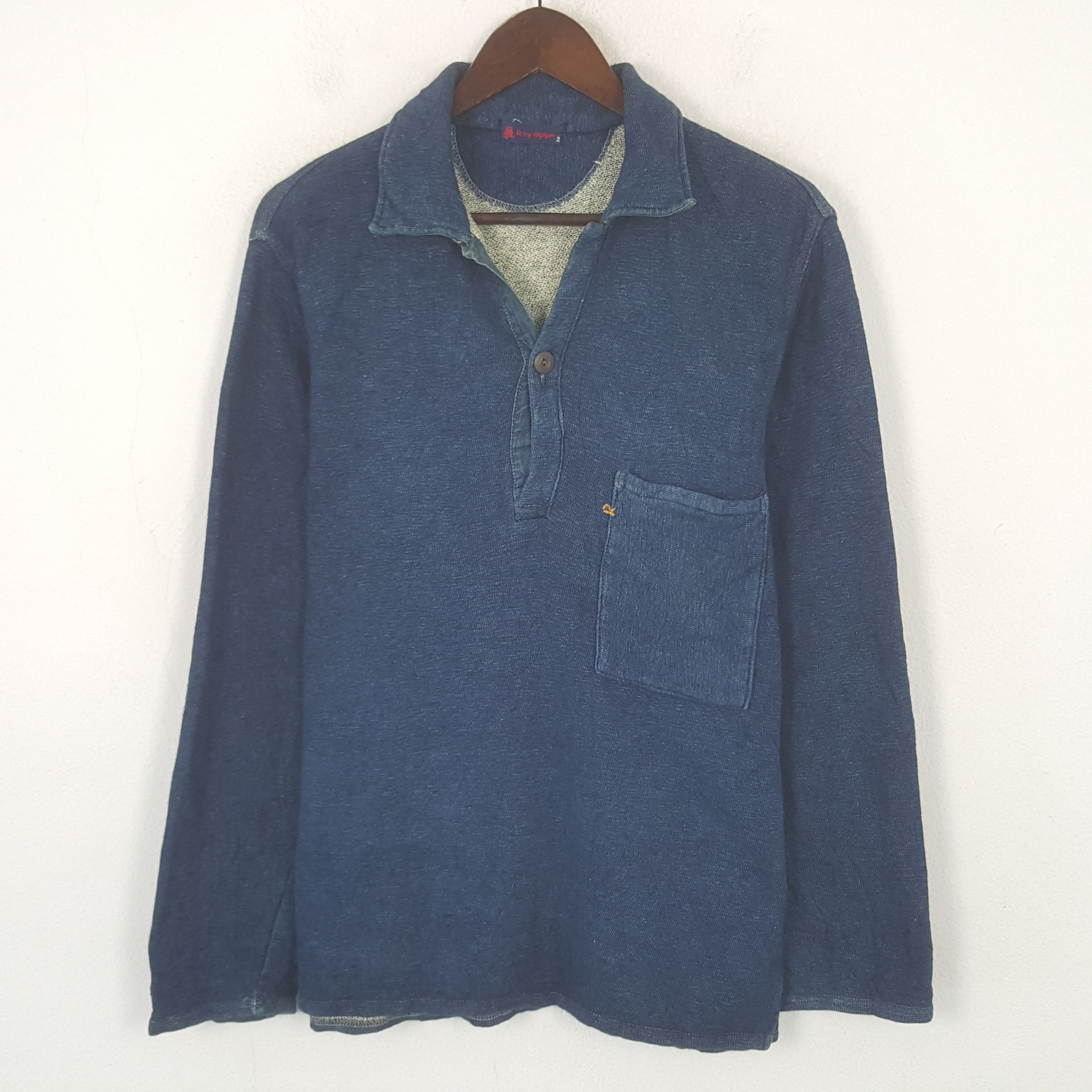 45rpm Vintage 45rpm Japanese Denim Polos Shirt Size US M / EU 48-50 / 2 - 1 Thumbnail