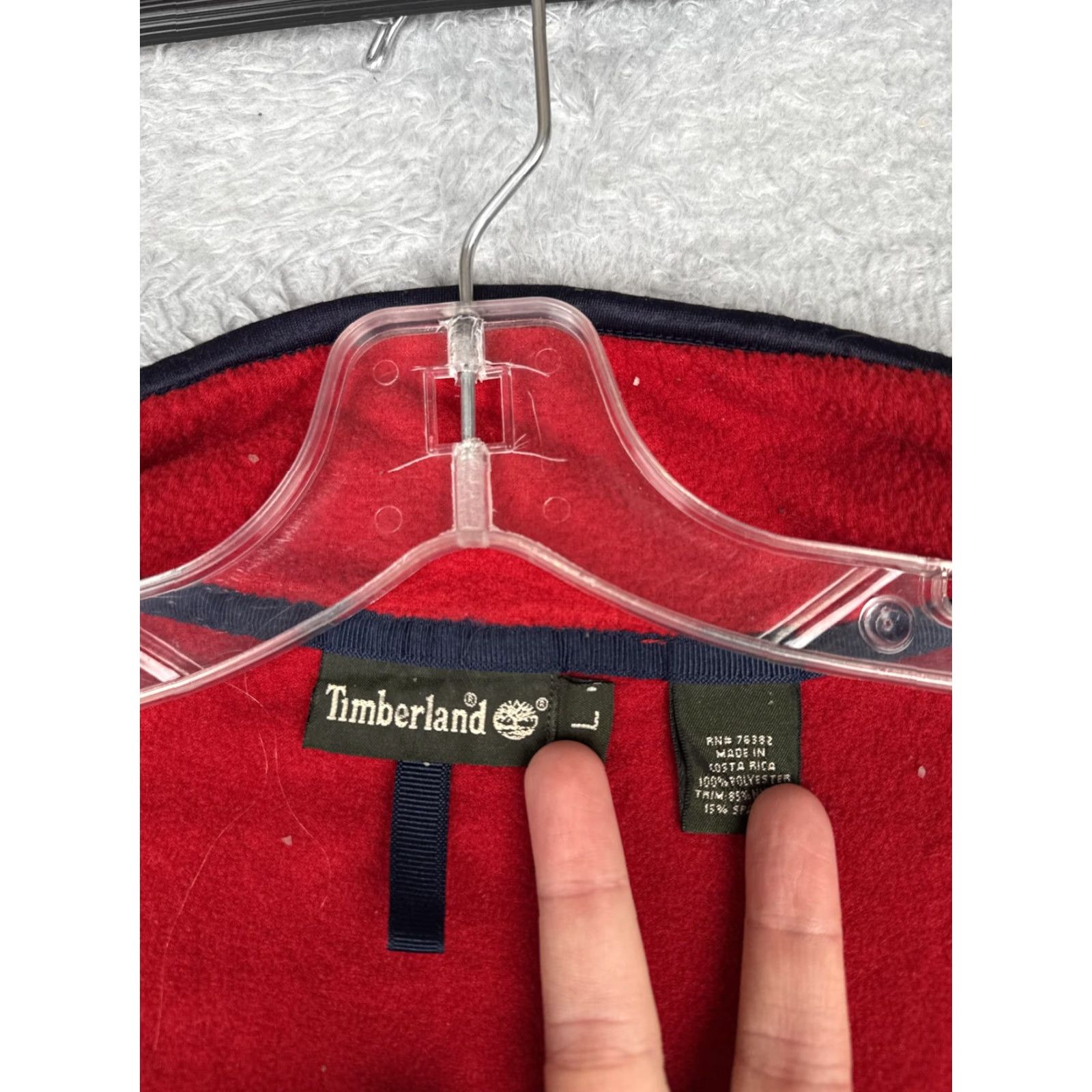 Timberland Timberland Jacket Men L Red Full Zip Pockets Outdoor Hiking Fleece Windbreaker Solid Red Logo Costa Rica Mens Large Size US L / EU 52-54 / 3 - 3 Thumbnail