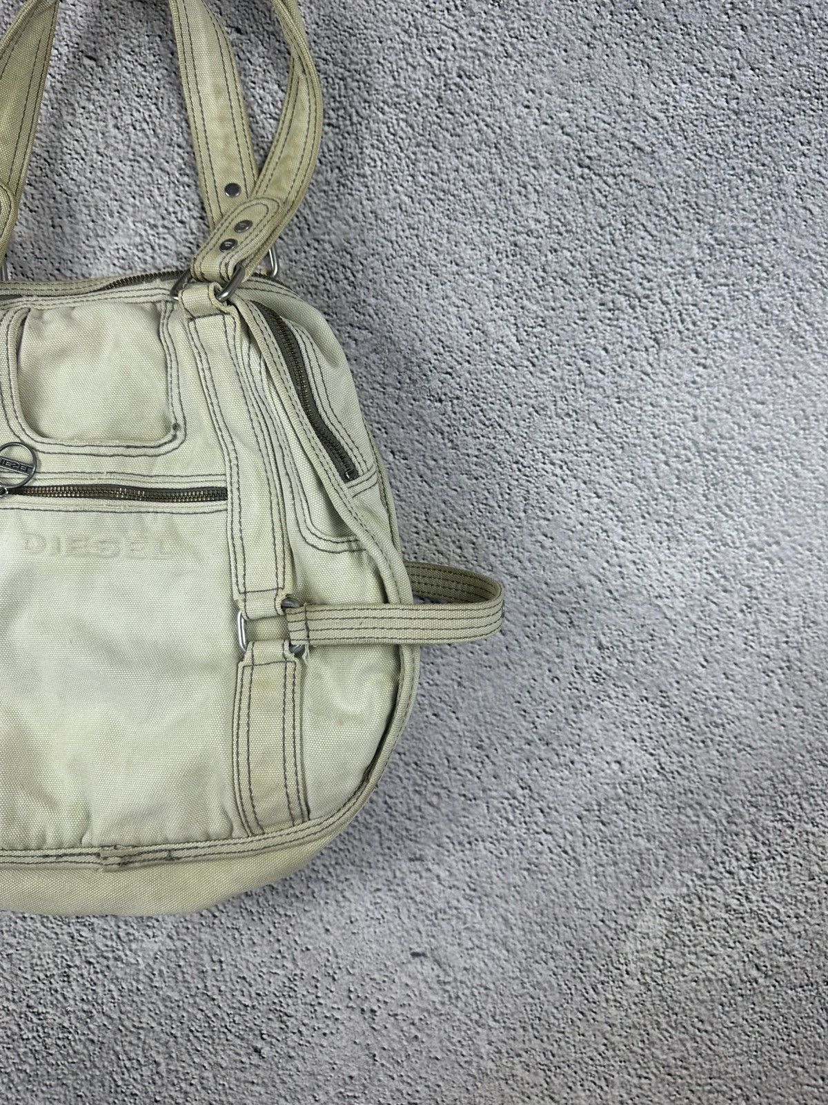 Diesel Diesel Round Canvas Tote “Still Brave” Y2K Bag Faded Japan Size ONE SIZE - 6 Thumbnail