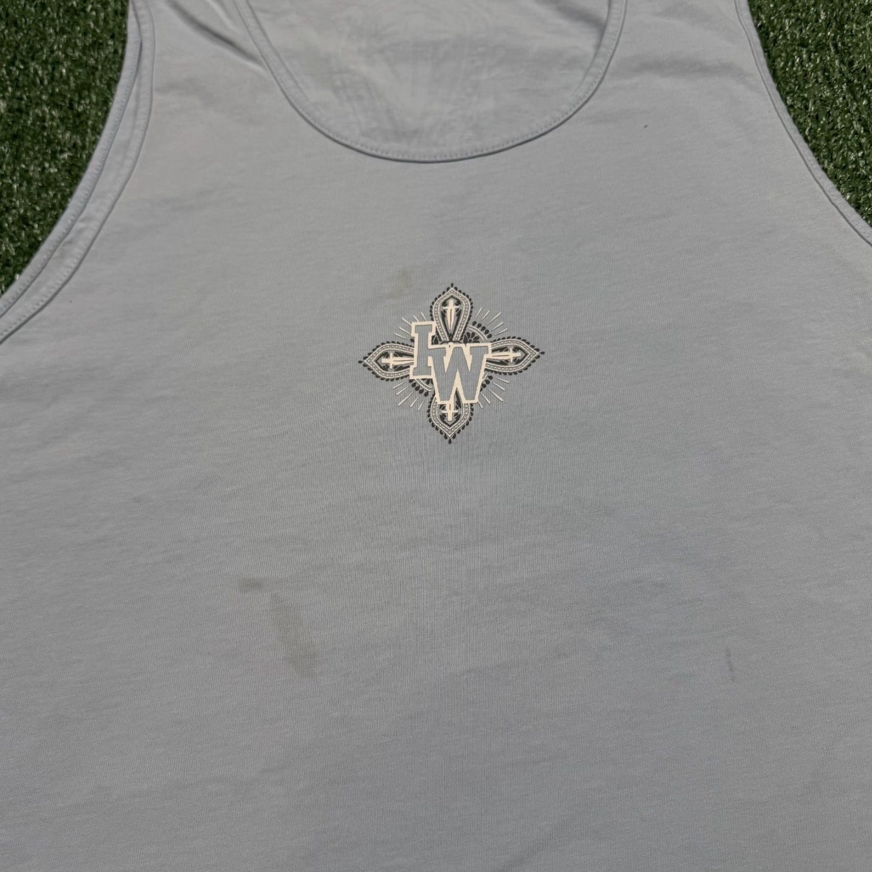 Vintage Iron Willed Tank Top Shirt Men M Blue Sleeveless Activewear Performance Crew Neck Jersey Cotton Graphic Print Sports Vintage No Size US M / EU 48-50 / 2 - 7 Thumbnail