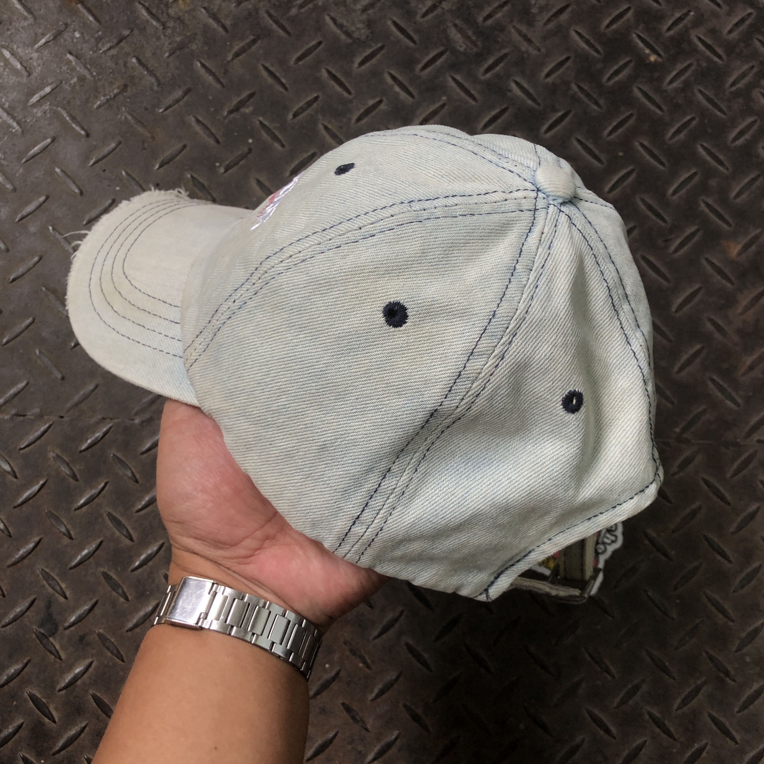 Polo Ralph Lauren Vintage Polo Sport Denim Ripped Distressed Hat Size ONE SIZE - 4 Thumbnail