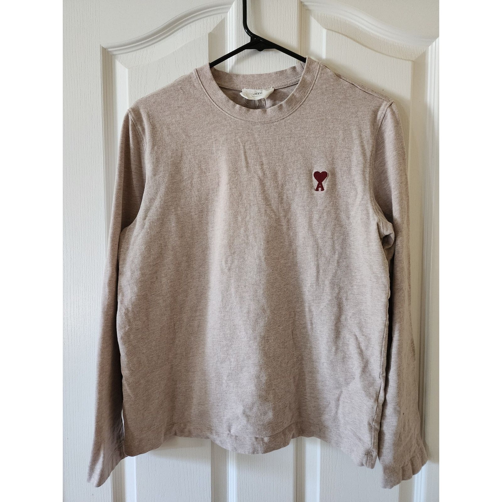 AMI AMI Paris Long Sleeve T-Shirt Crewneck Top S Heathered Sand Size US S / EU 44-46 / 1 - 1 Thumbnail