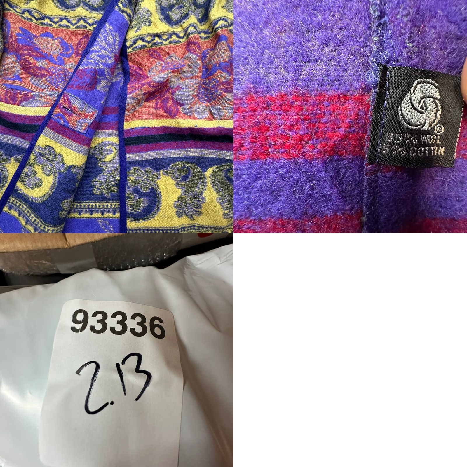 Vintage VINTAGE Gallery Wool Pea Coat Womens Medium Purple Floral Bohemian Psychedelic Long Sleeve Coat Mens Women Girls Size M / US 6-8 / IT 42-44 - 8 Thumbnail