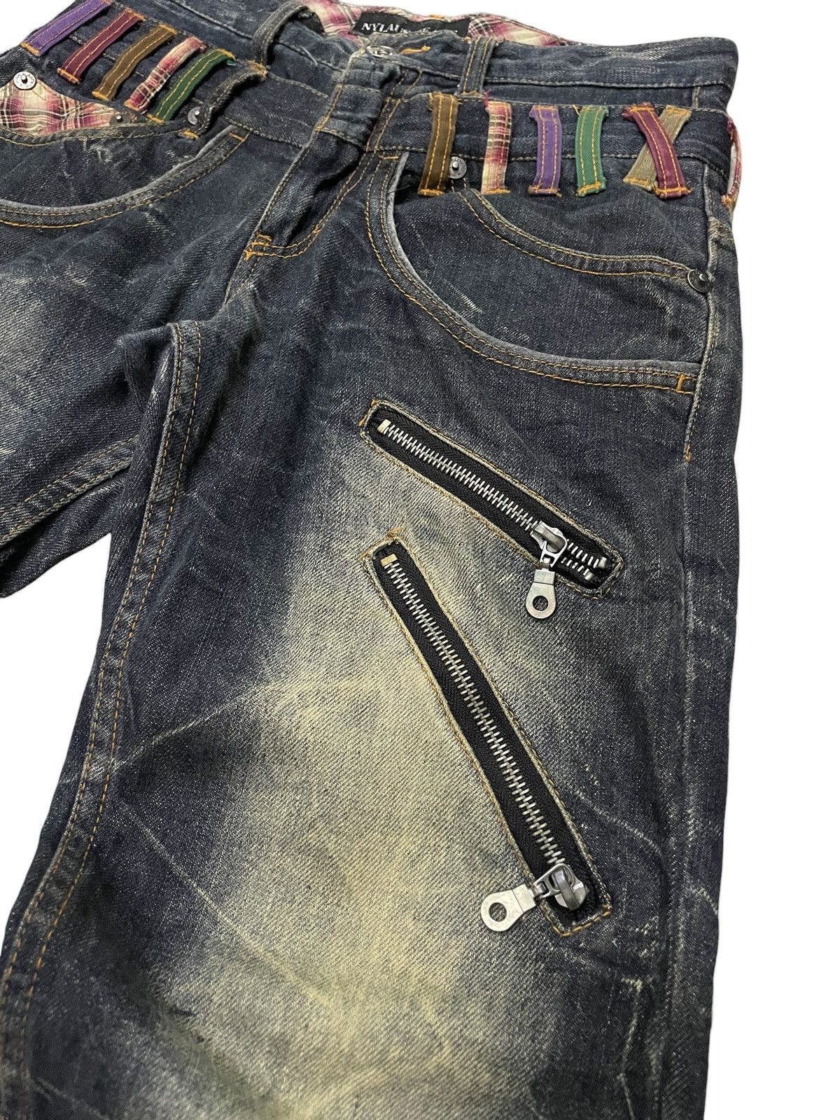GOSTAR DE FUGA × Hysteric Glamour Nylaus Japan Mud Wash Double Waist Claw Mark Jeans Size US 30 / EU 46 - 13 Thumbnail