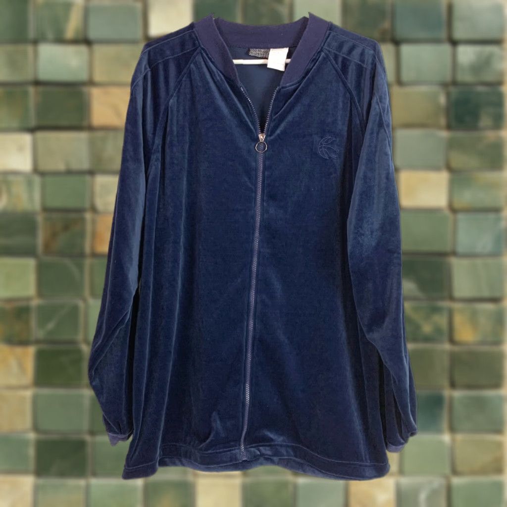 Athletic Works Vintage Athletic Works Blue Velour Full Zip Jacket Mens XL Bomber 90s Style Size US XL / EU 56 / 4 - 1 Thumbnail