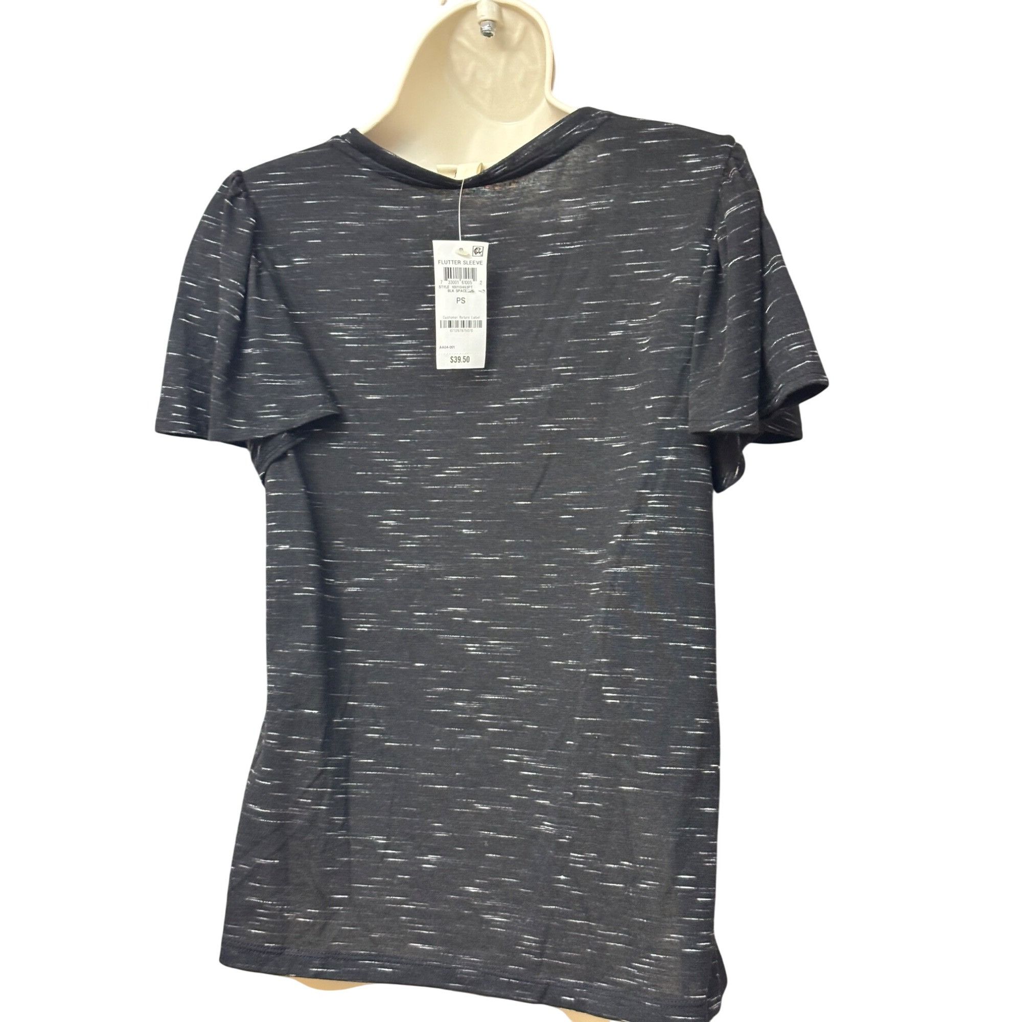 Style & Co Style & Co Petite Angelina Flutter-Sleeve Top, Black spacedy Size ONE SIZE - 3 Thumbnail