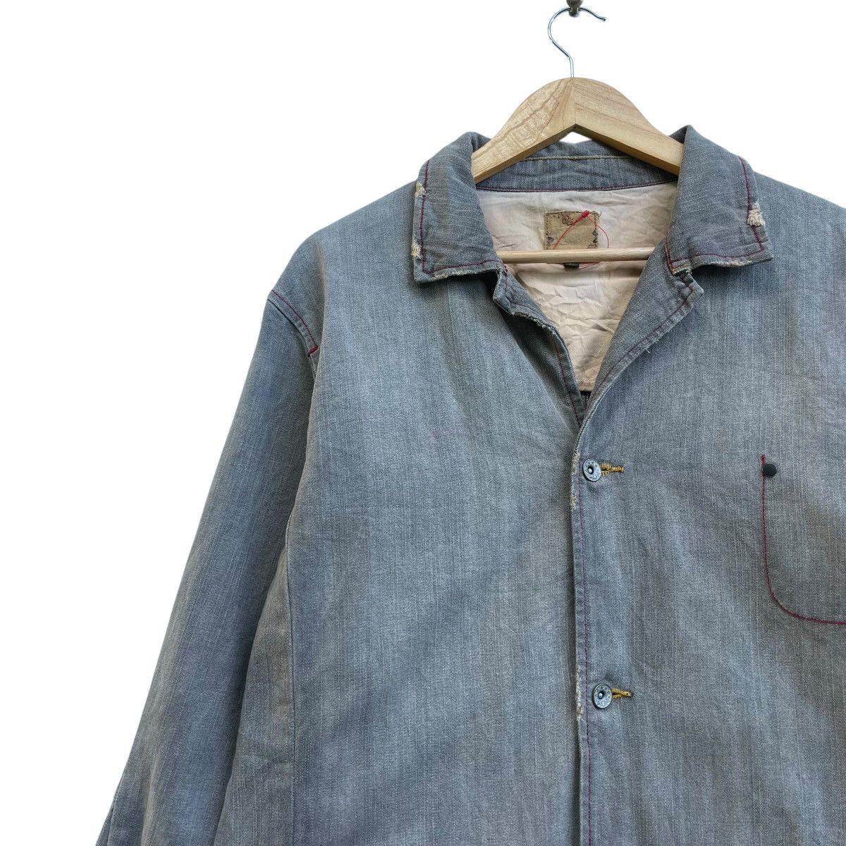 45rpm × Blue Blue Japan Japanese Brand Distressed Workwear Jacket Size US M / EU 48-50 / 2 - 3 Thumbnail