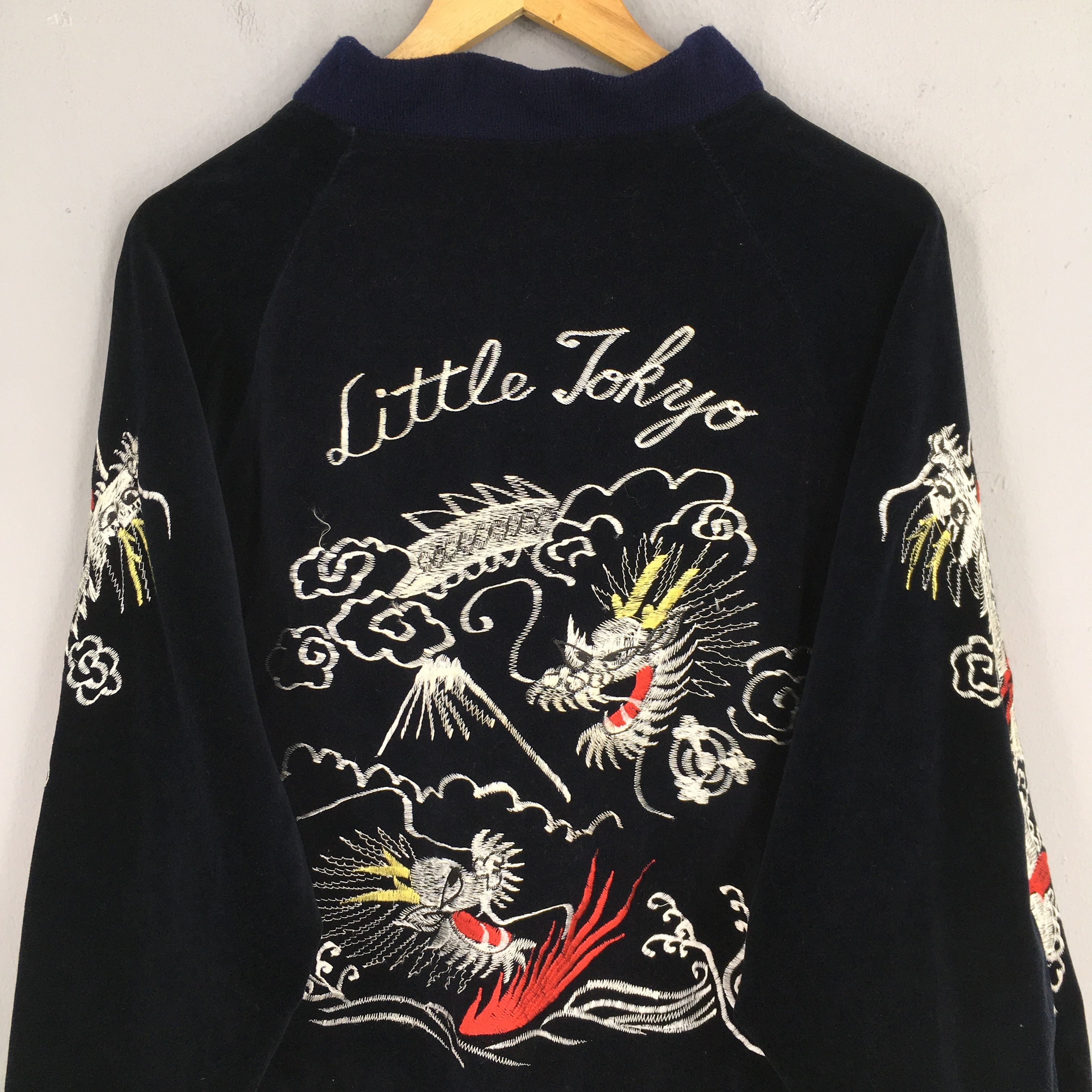 Toyo Enterprises Vintage Sukajan Dragon Velvet Black Bomber Jacket Large Size US L / EU 52-54 / 3 - 2 Thumbnail