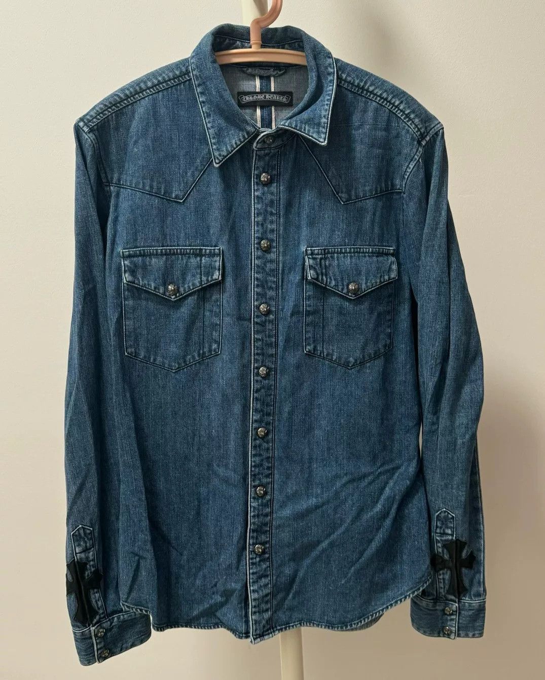 Chrome Hearts chrome hearts blue denim cross button-up shirt Size US L / EU 52-54 / 3 - 1 Thumbnail