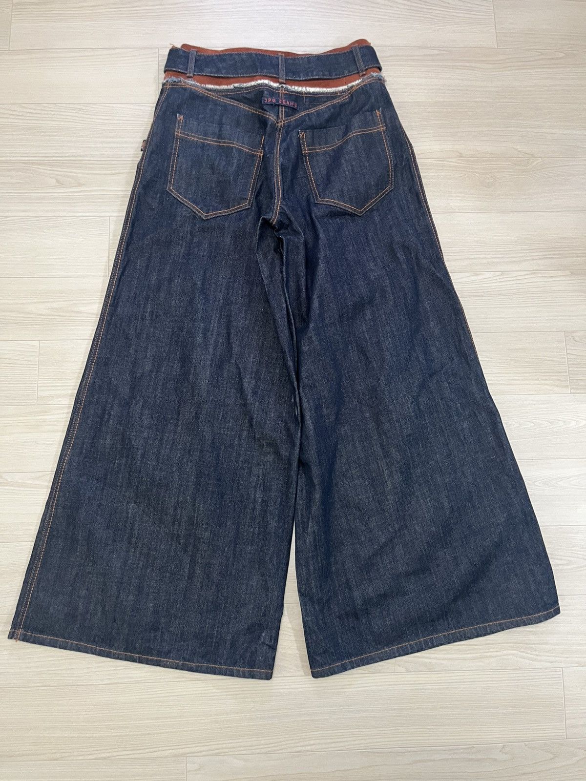 Jean Paul Gaultier 27 Jean Paul Gaultier belted leather Super wide denim pants Size US 30 / EU 46 - 5 Thumbnail