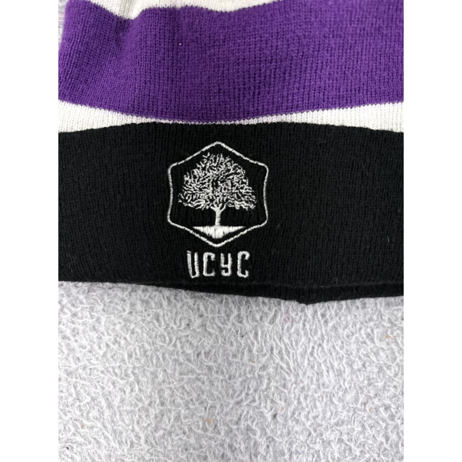 Vintage UCYC Beanie Hat Adult One Size Black Acrylic Pom Logo Casual Mens Size ONE SIZE - 2 Thumbnail