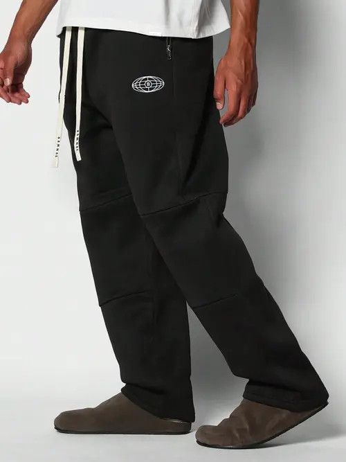 Japanese Brand Black straight leg sweatpants Size US 32 / EU 48 - 4 Thumbnail