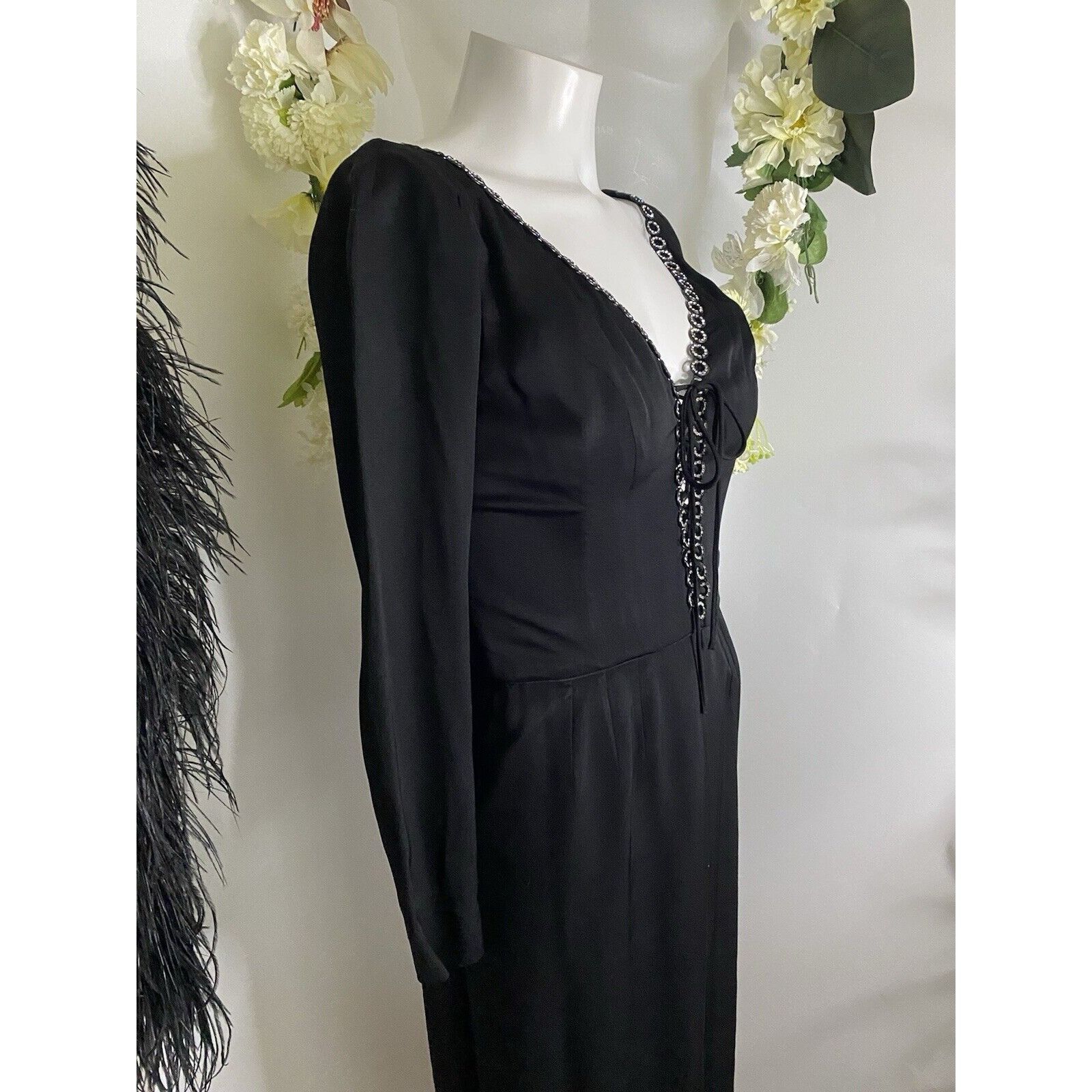 Vintage Vintage 1970s Jack Hartley Miami Black Corset Cocktail Midi Size XS / US 0-2 / IT 36-38 - 13 Thumbnail