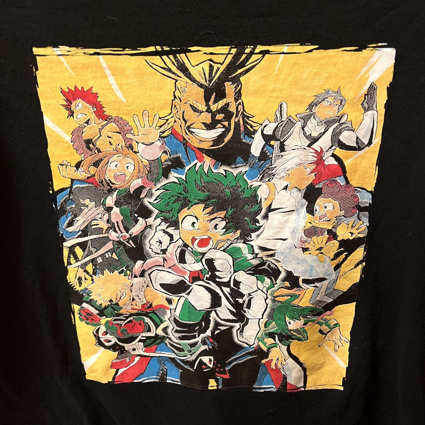 Vintage My Hero Academia T-Shirt Men Large Black Yellow Cartoon Comic Fall Spring Summer Winter Size US L / EU 52-54 / 3 - 2 Thumbnail