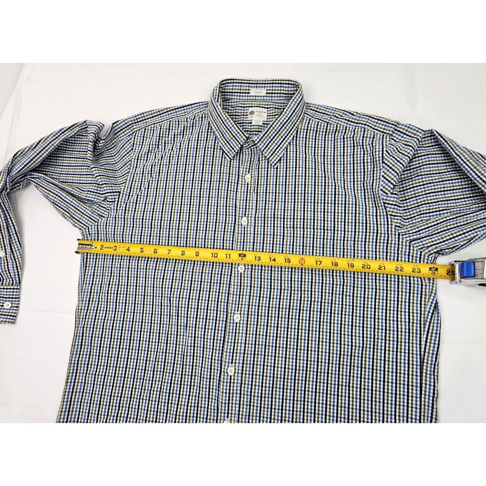 J.Crew J.CREW Tailor Fit Button-Up Shirt Multicolor Blue Green Checked Gingham Casual Men XL Size US XL / EU 56 / 4 - 7 Thumbnail