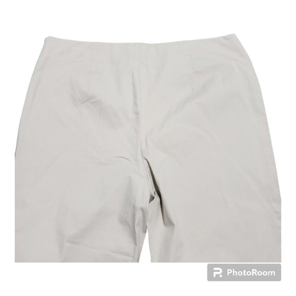 Designer CT700 Lafayette 148 Ladies Cropped Zipped Pant Beige 12 Size 34" / US 12 / IT 48 - 2 Thumbnail