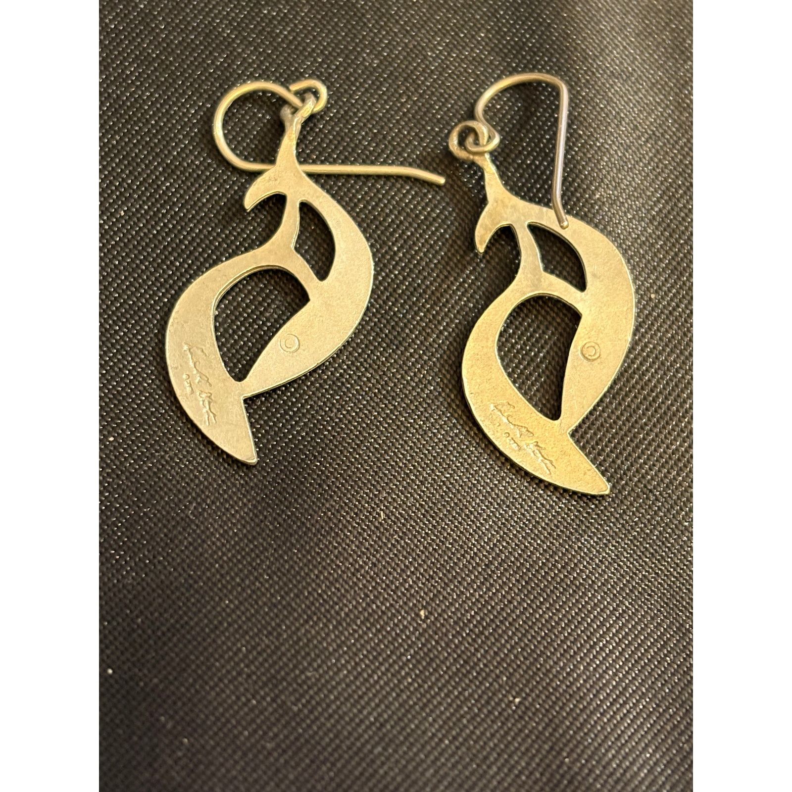 Kenneth Jay Lane Vintage KENNETH Jay Lane Modernist Drop Earrings Signed Size ONE SIZE - 3 Thumbnail