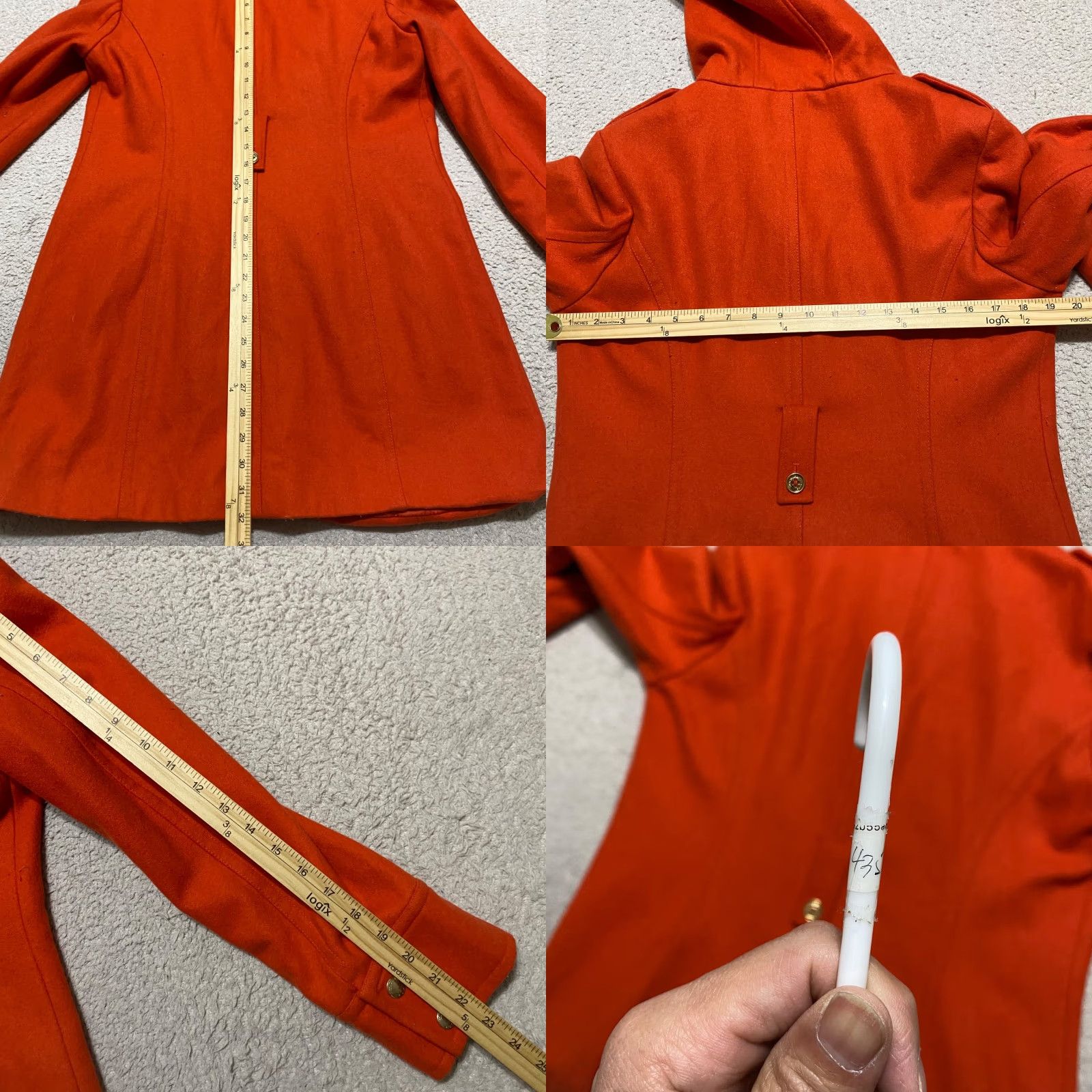 Michael Kors Michael Kors Womens Parka Coat Jacket Orange Wool Blend Full Zip Hooded Size L / US 10 / IT 46 - 8 Thumbnail