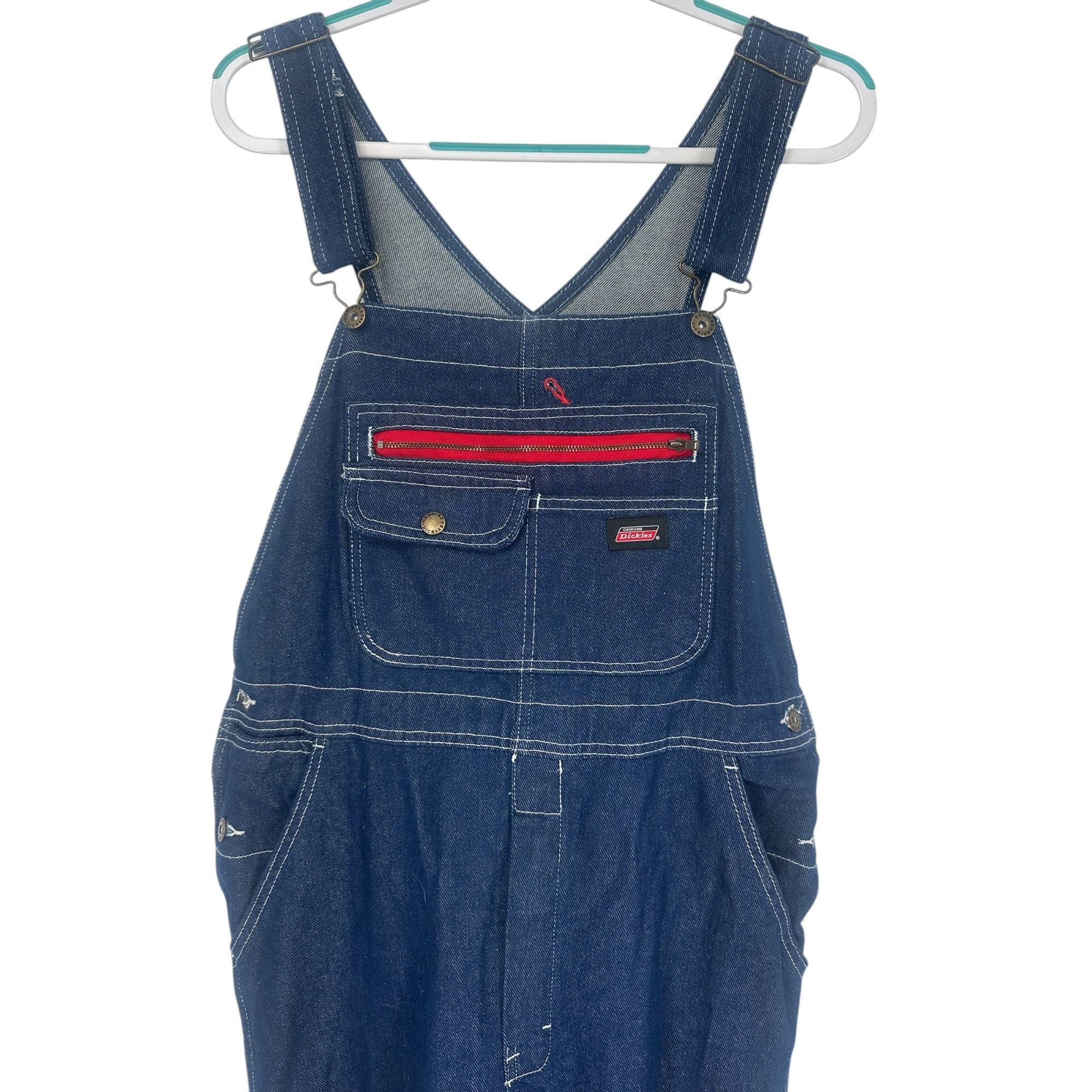 Other Dickies Unisex Denim Bib Carpenter Overalls Small Blue Wide Size 34" / US 12 / IT 48 - 3 Thumbnail