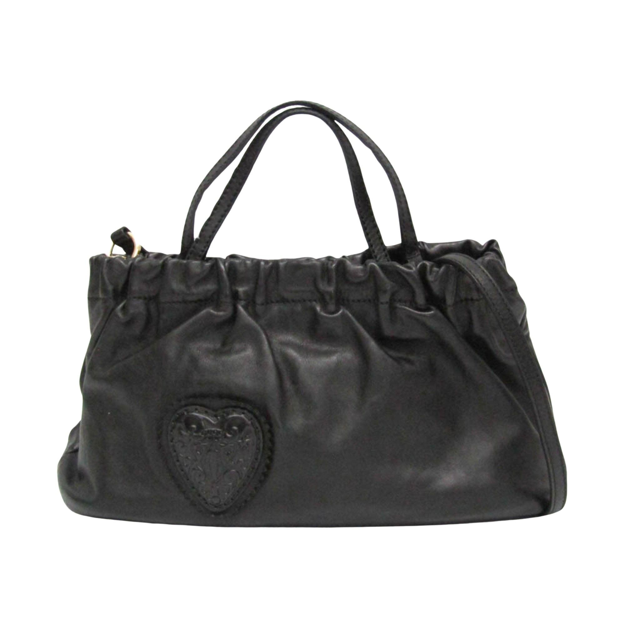 Gucci Crest Black Leather Handbag (Pre-Owned) Size ONE SIZE - 1 Thumbnail