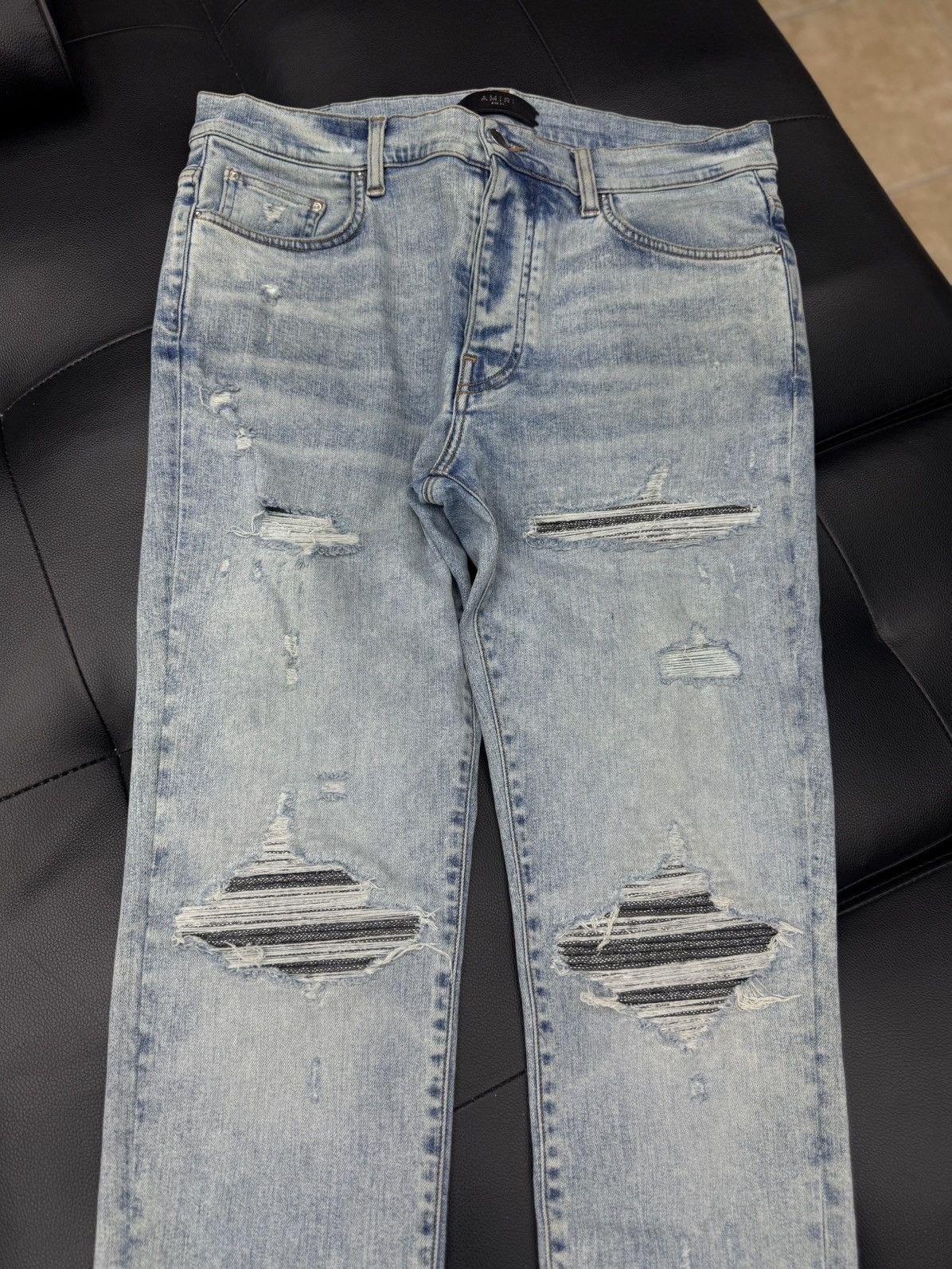 Amiri Amiri MX1 Jeans Blue Glitter Iridescent Patch Size 34 Size US 34 / EU 50 - 3 Thumbnail