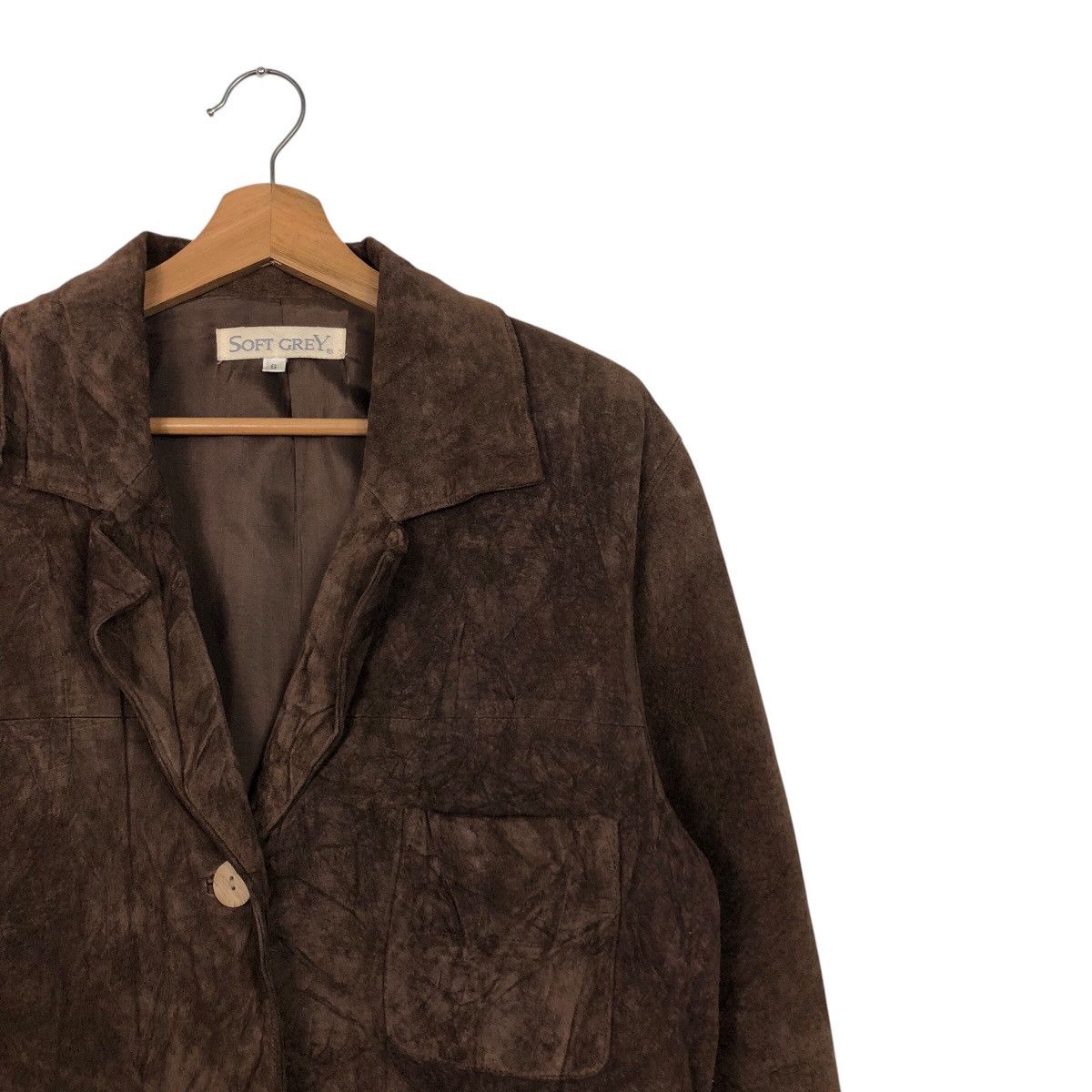 Japanese Brand 📌Vintage Worker Shirt Leather Jacket Soft Grey Issey Miyake Size US S / EU 44-46 / 1 - 7 Thumbnail