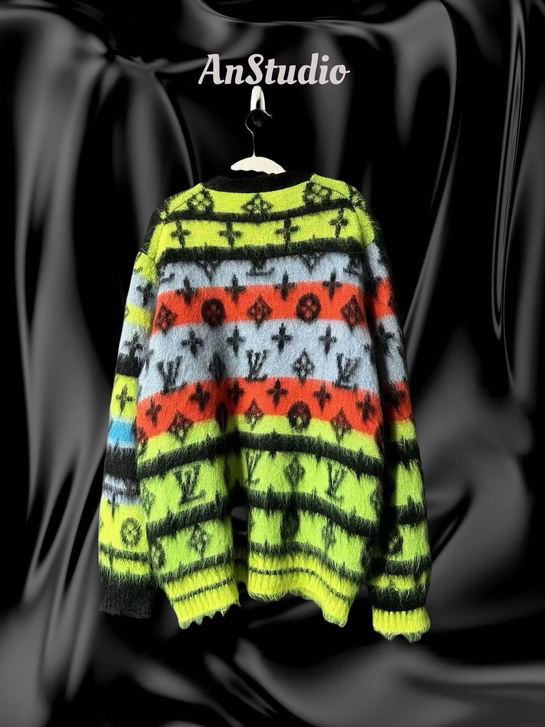 Louis Vuitton × Virgil Abloh Louis Vuitton Multicolor Mohair Monogram Cardigan Size US XL / EU 56 / 4 - 2 Thumbnail