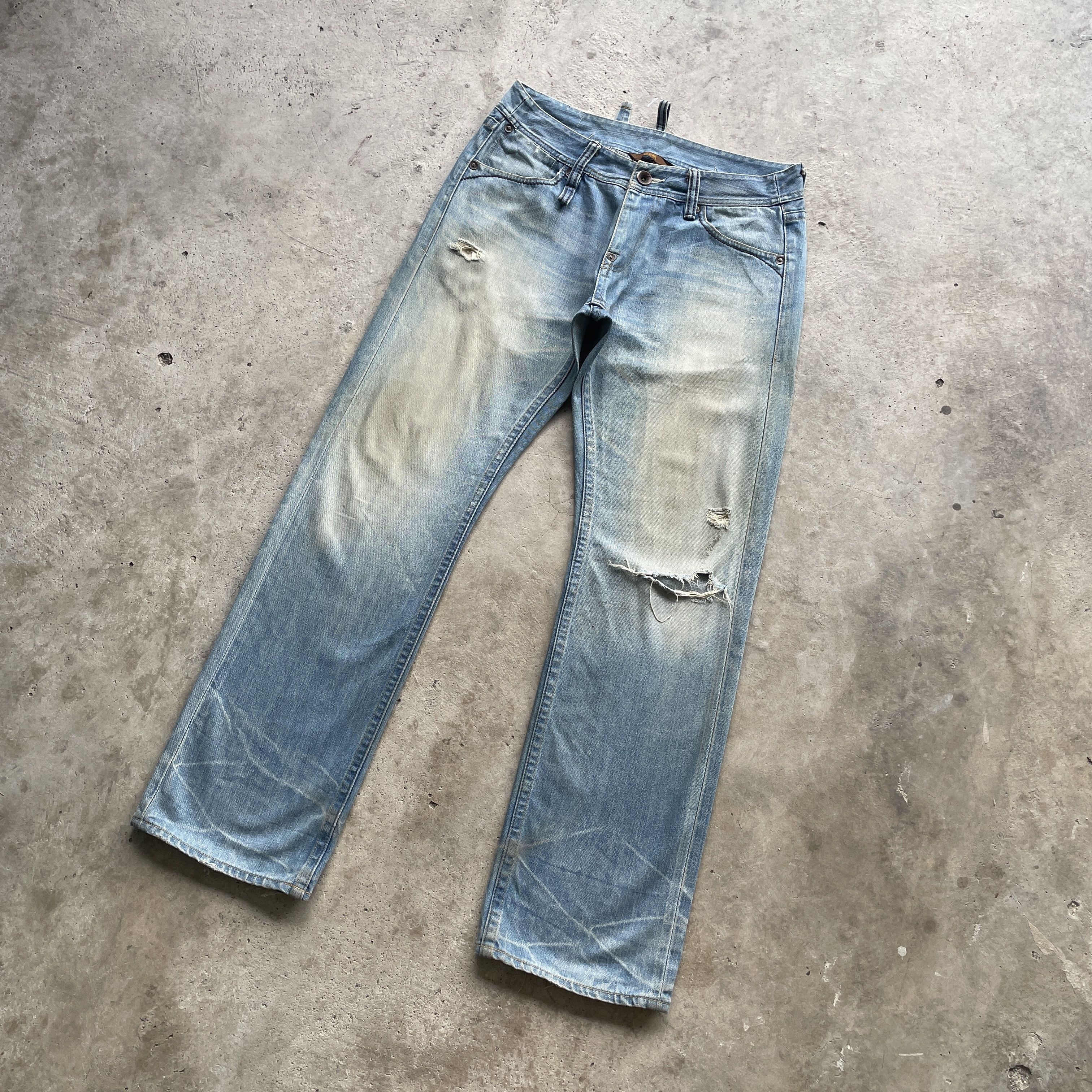 Japanese Brand VINTAGE JAPAN BAGGY DENIM RUSTY FADED DISTRESSED PANTS JEANS Size US 34 / EU 50 - 2 Thumbnail