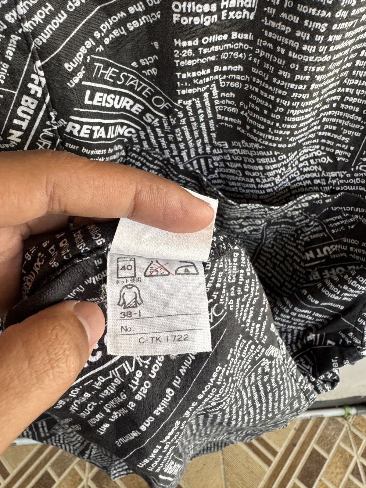 Japanese Brand M AND M NEWSPAPER MOTIF LONG SHIRT LIKE IFSIXWASNINE STYLE Size US M / EU 48-50 / 2 - 8 Thumbnail