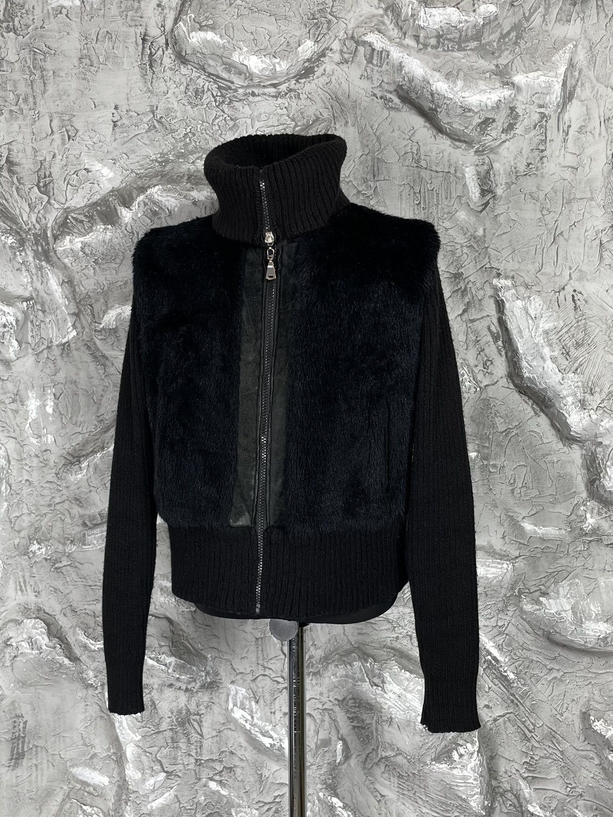 Hysteric Glamour × If Six Was Nine × Japanese Brand 2000s Y2K Fur Knit Zip Jacket Hysteric LGB Japanese Style Size US S / EU 44-46 / 1 - 2 Thumbnail