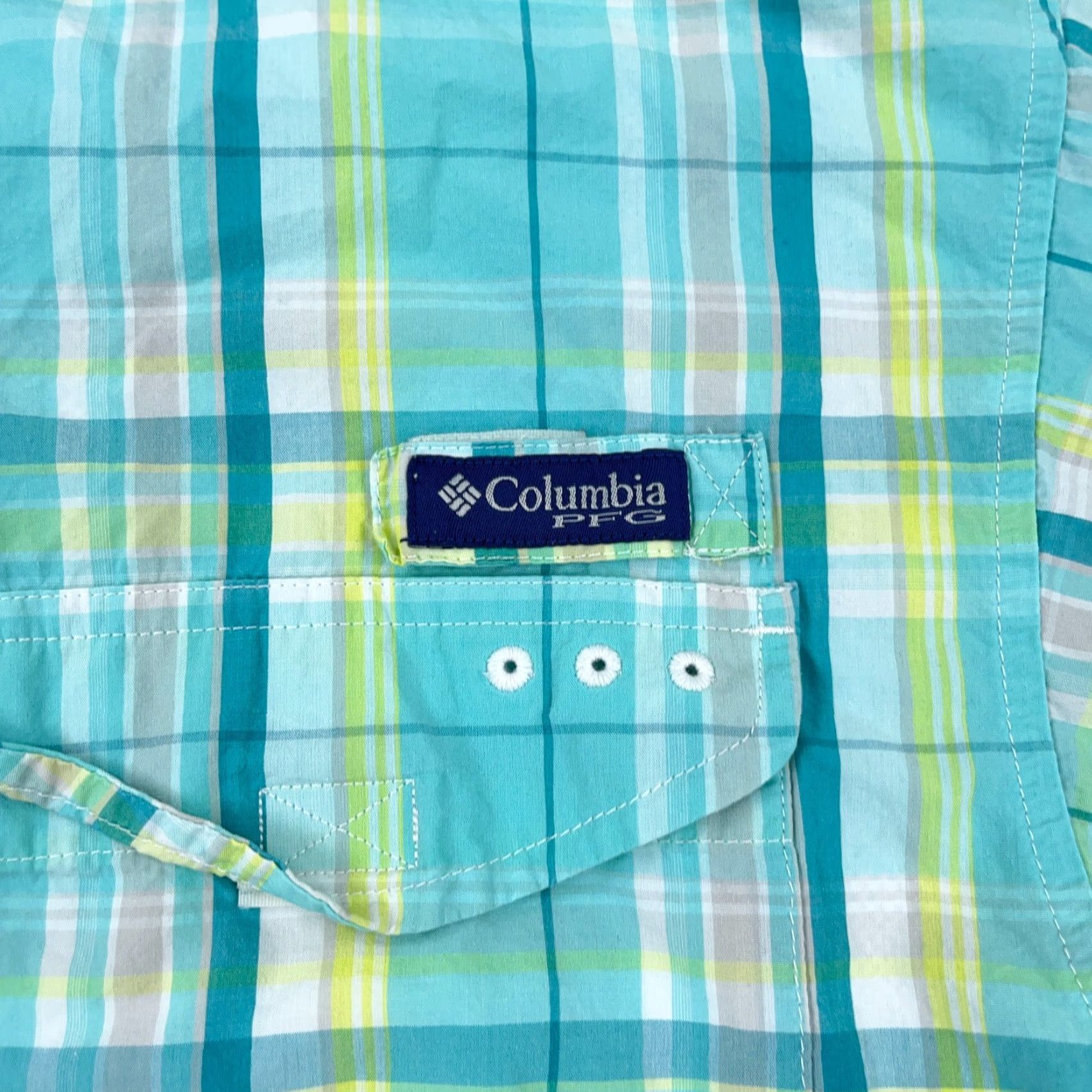 Vintage Columbia Shirt Men 1X Blue Teal Button Up Camp Classic Outdoor Fish PFG Omni-Shade Striped Size US XL / EU 56 / 4 - 4 Thumbnail
