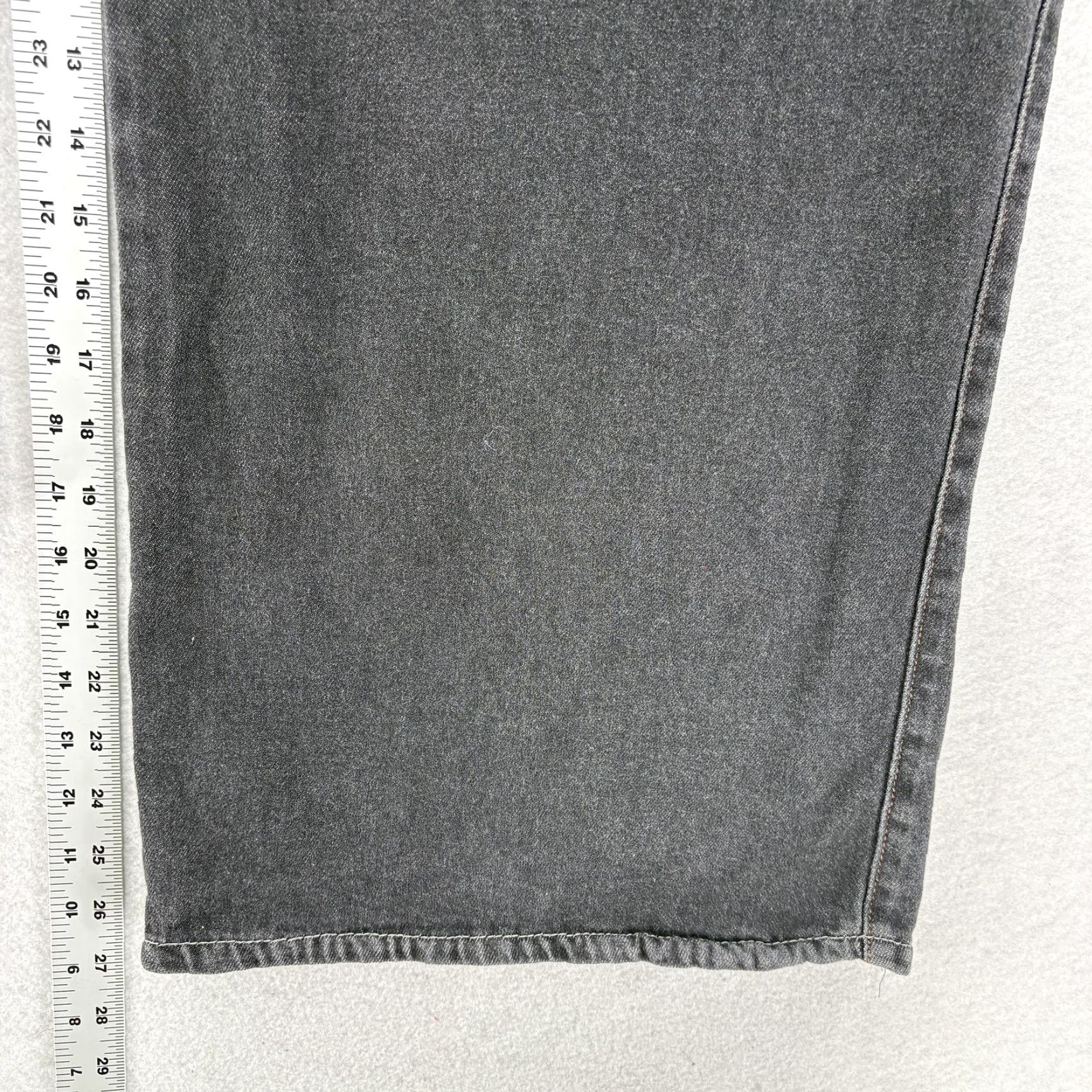 Vintage Democracy Jeans Womens 16P Gray Denim Wide-Leg Petites High Rise 27in Inseam Elastic Waist Pockets Button Zip Stretch Cotton Polyester Spandex Size 38" / US 16 / IT 52 - 7 Thumbnail