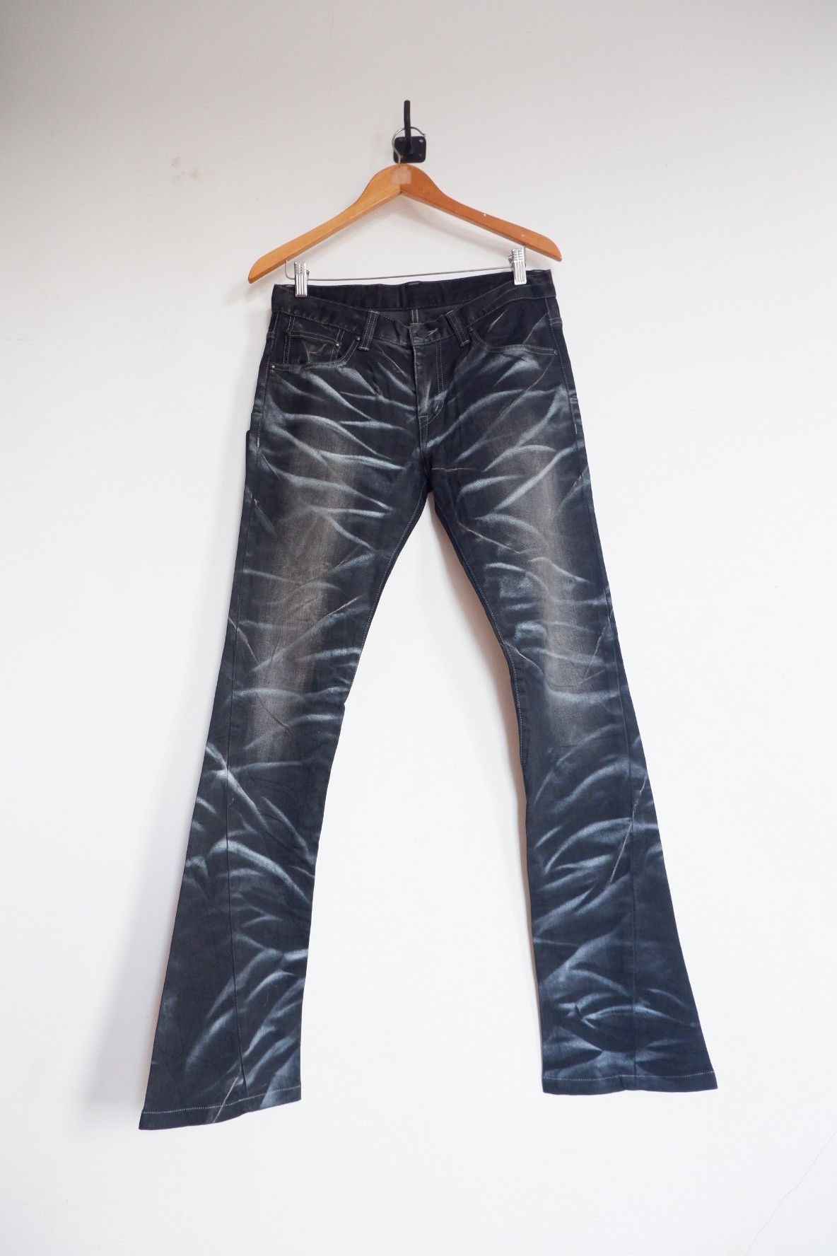 Tornado Mart Tornado Mart - Vkei Silver Clawed Marks Flared Jeans Size US 30 / EU 46 - 1 Thumbnail