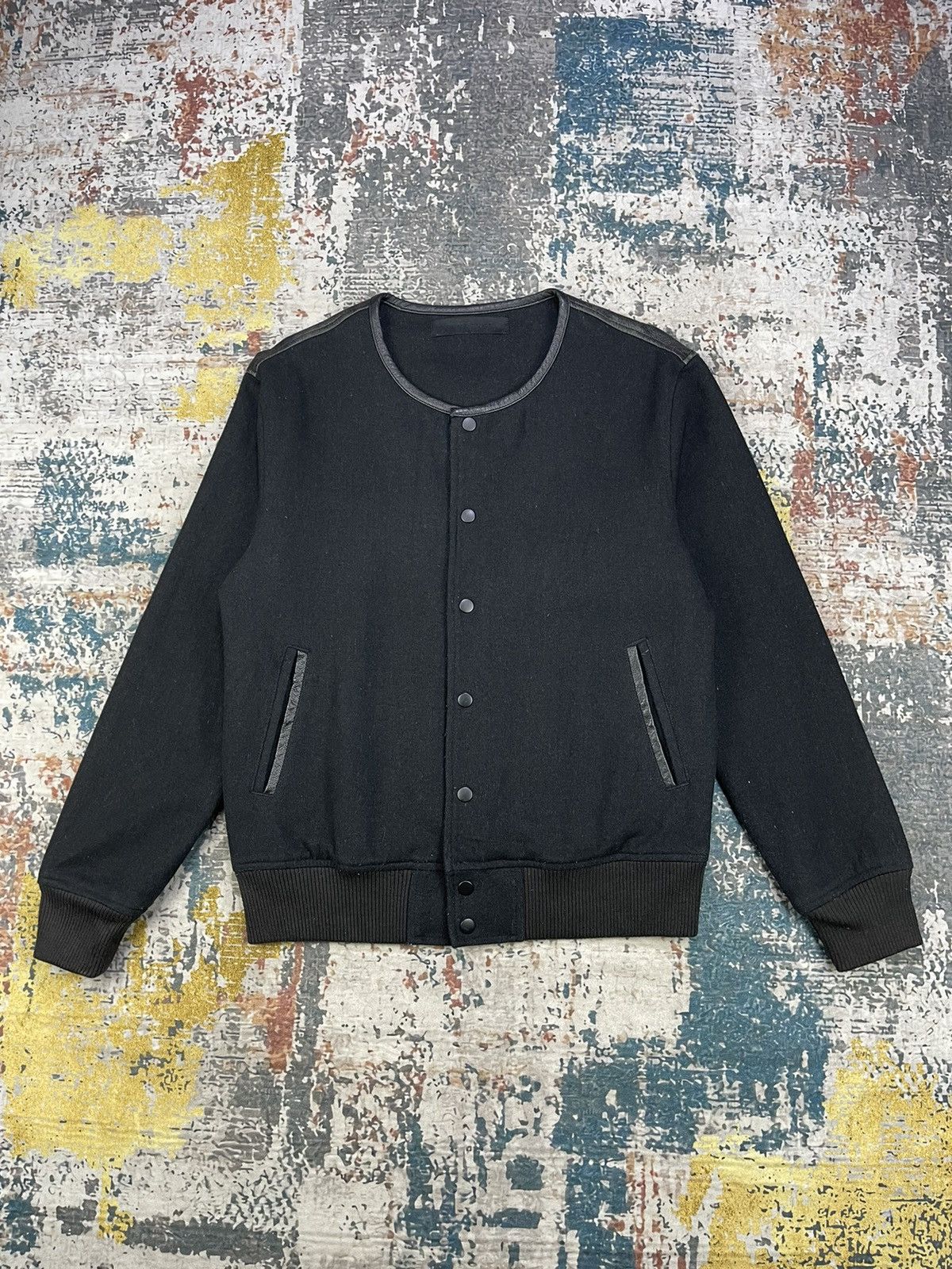 Black Scale BLVCK SCVLE Hybrid Back Leather Front Wool Jackets Size US M / EU 48-50 / 2 - 1 Thumbnail