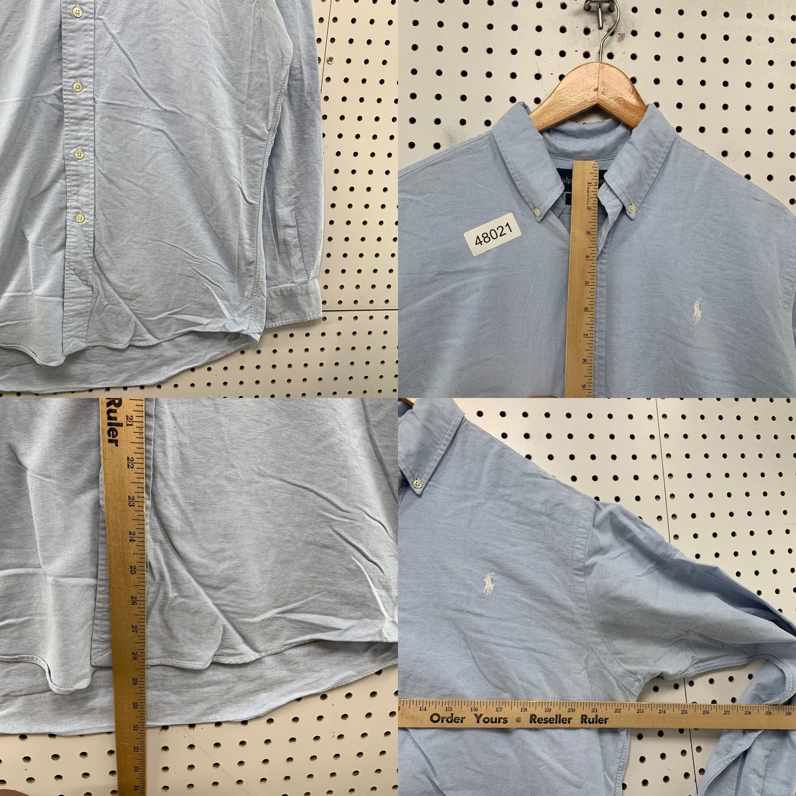 Ralph Lauren Ralph Lauren Button Shirt Mens Medium Blue Long Sleeve School Work Custom Fit Size US M / EU 48-50 / 2 - 8 Thumbnail