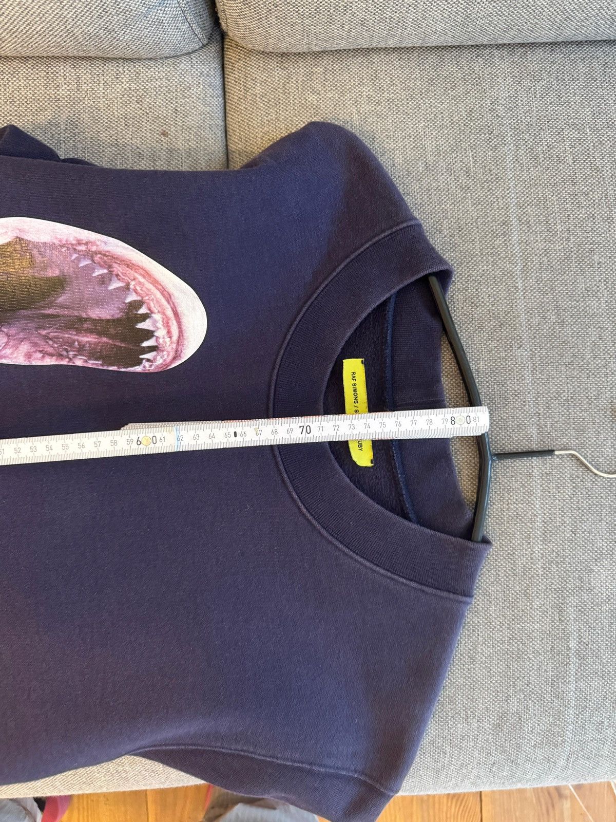 Raf Simons × Sterling Ruby Fathers // Abus lang shark bite sweater with text ribbing Size US XL / EU 56 / 4 - 10 Thumbnail
