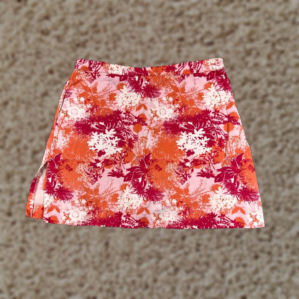Vintage AW Golf Skirt Womens 12 Pink Floral Cotton AW Golf Womens Skirt Elastic Waistband Casual Short Mini 12 Pink Floral Sports Theme Womens Size 34" / US 12 / IT 48 - 1 Thumbnail