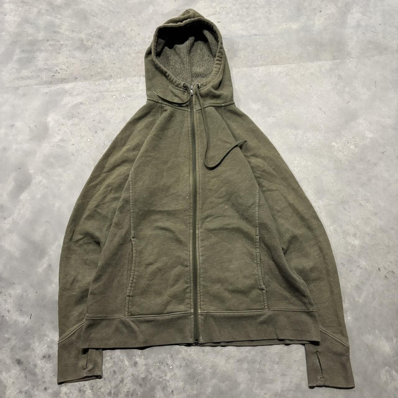 Japanese Brand × Vintage Crazy Vintage Y2K/2000s Moss Green Blank Essential Zip Up Hoodie! Size L / US 10 / IT 46 - 1 Thumbnail