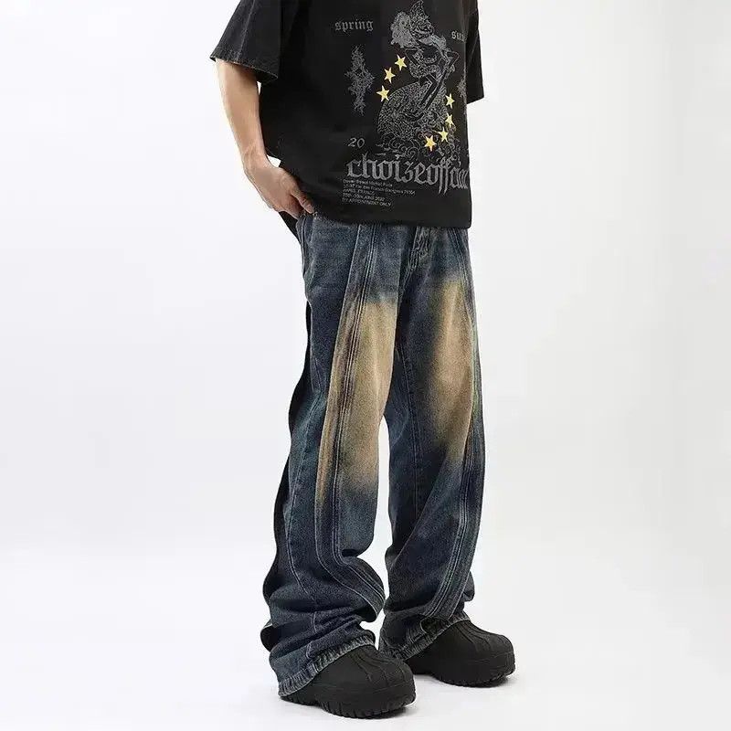 Japanese Brand Striped Baggy Denim Jeans / Grunge y2k Size US 32 / EU 48 - 1 Thumbnail