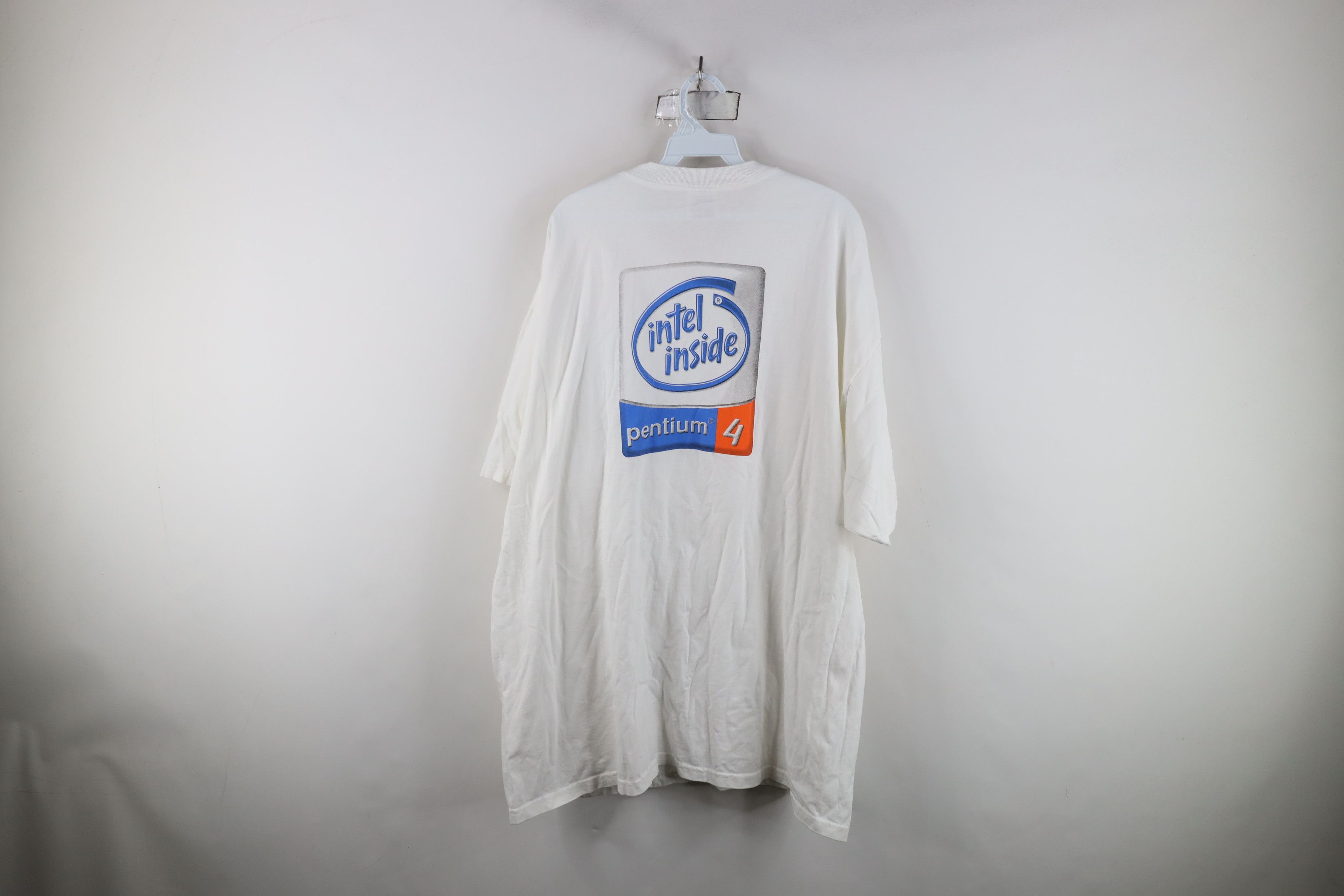 Vintage Vintage Y2K Intel Computers Pentium 4 Chip T-Shirt White Size US XXL / EU 58 / 5 - 9 Thumbnail